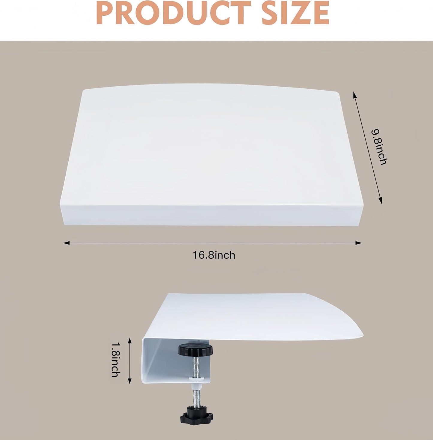 YuPinDiZu 17 inch Corner Desk Connector Platform for Mounting Under-Desk Keyboard Trays on L-Shaped Workstations,Platform Extender Attachment (White)