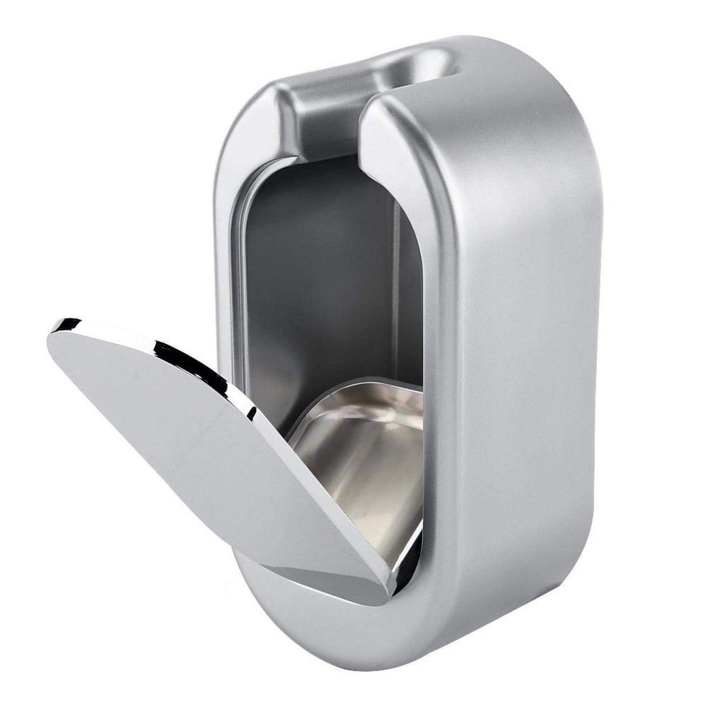 Stainless Luxury Toilet Brush Toilet Brush Set Compact Wall-Mounted Toilet Brush Holder with Stainless Steel Handle for Bathroom Storage and Organization(Silver)