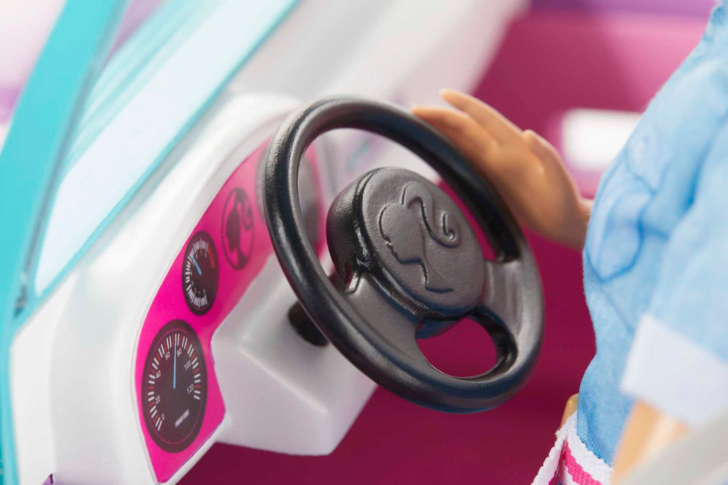 Barbie Off-Road Vehicle, Purple with Pink Seats and Rolling Wheels, 2 Seats, Toy for 3 to 7 Year Olds