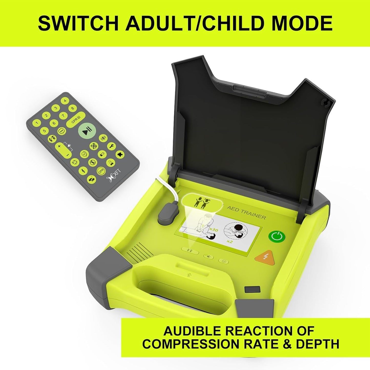 AED Trainer, XFT AED Training Kit CPR Training Equipment Training Device Automatic External Defibrillator Simulator, for First Aid Trainee Beginner 2024 New Version(XFT-120GA)