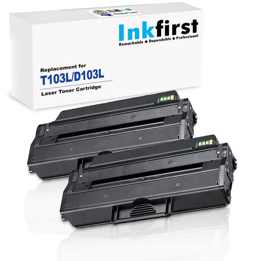 2 Inkfirst Compatible High Yield Toner Cartridges Compatible with Samsung MLT-D103L (MLTD103L) D103L BlackML-2955DW ML-2955ND SCX-4728FD SCX-4729FD SCX-4729FW ML-2950D ML-2950ND