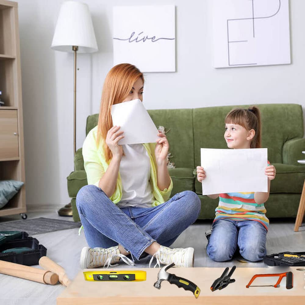 QeeHeng Kids Real Tools Set,Woodworking Tool Set,30 PCS Builder Children Real Hand Tools Kit Construction Learning,Home DIY Play for Boys & Girls Beginner Learning Gift,Come with Tool Box