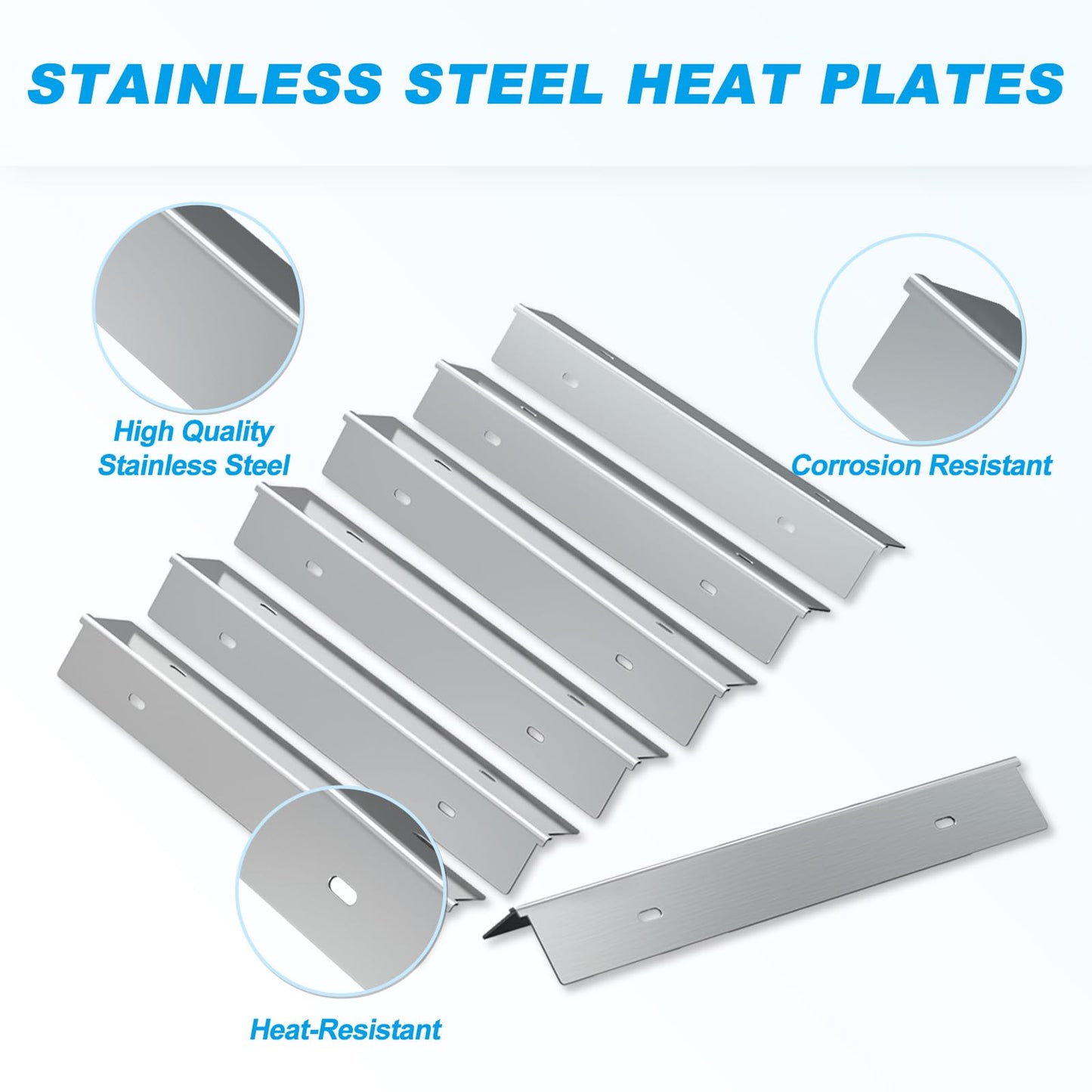 4 Pack Heat Plates Replacement for Napoleon Prestige 500 Rogue Series Gas Grill, Stainless Steel Heat Shield Grill Parts for Napoleon PRO 500 RSIB, P500NK-3 BBQ Accessories