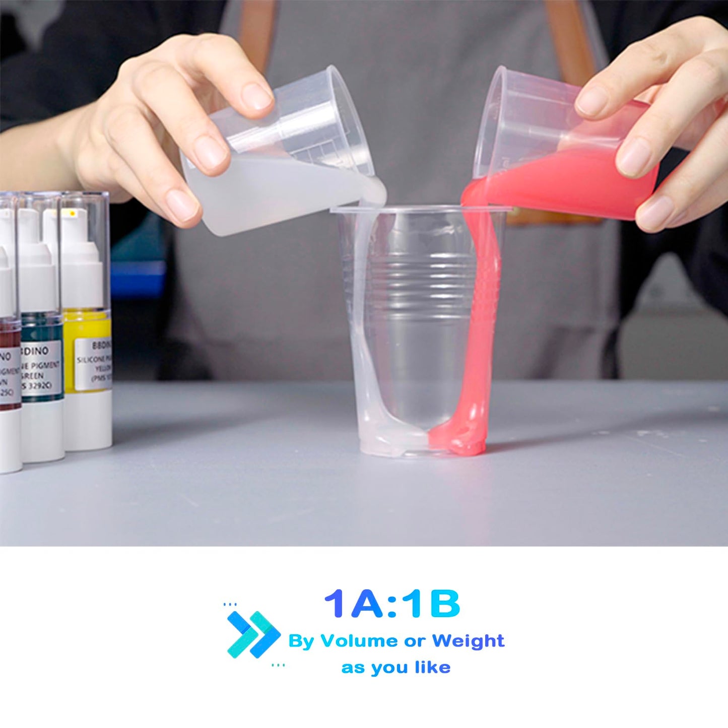 BBDINO Silicone Mold Making Kit 20A Silicone for Mold Making, Silicone Mold Making Translucent 38.8 Oz, 1A:1B by Volume, Liquid Silicone for Molds Making of Resin, Soap, Wax, Clay, Concrete etc.