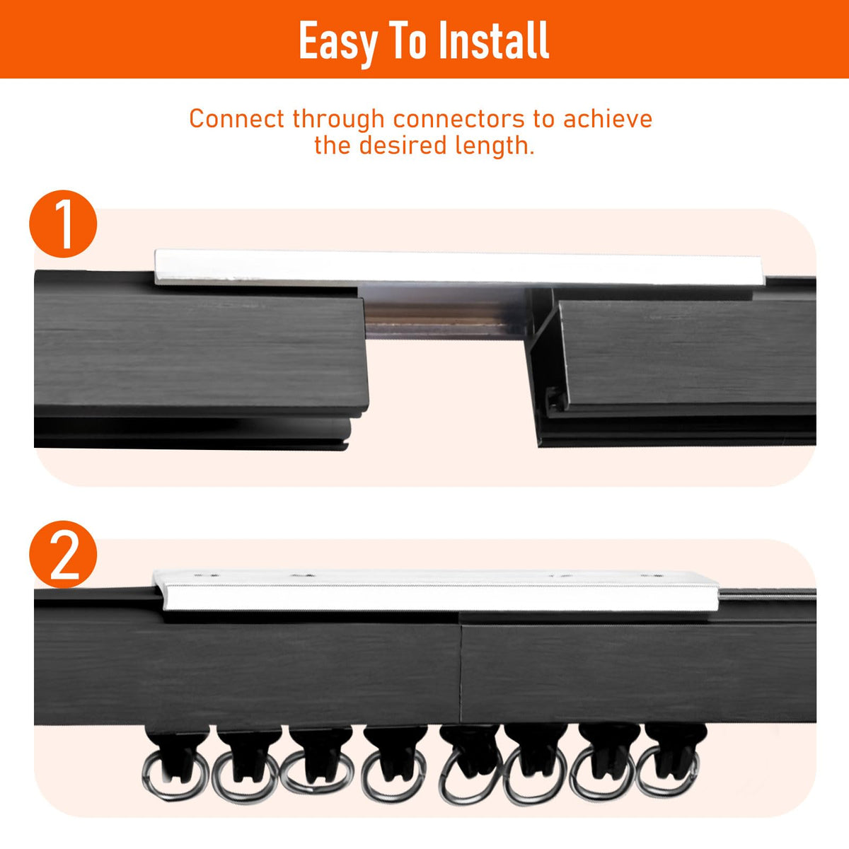 Ceiling Curtain Track Wall Mount with Silent Strip and Hooks, Curtain Rail Track Ceiling for Room Divider, RV Curtain Track, Living Room, Bedroom, Bathroom, 9 Feet