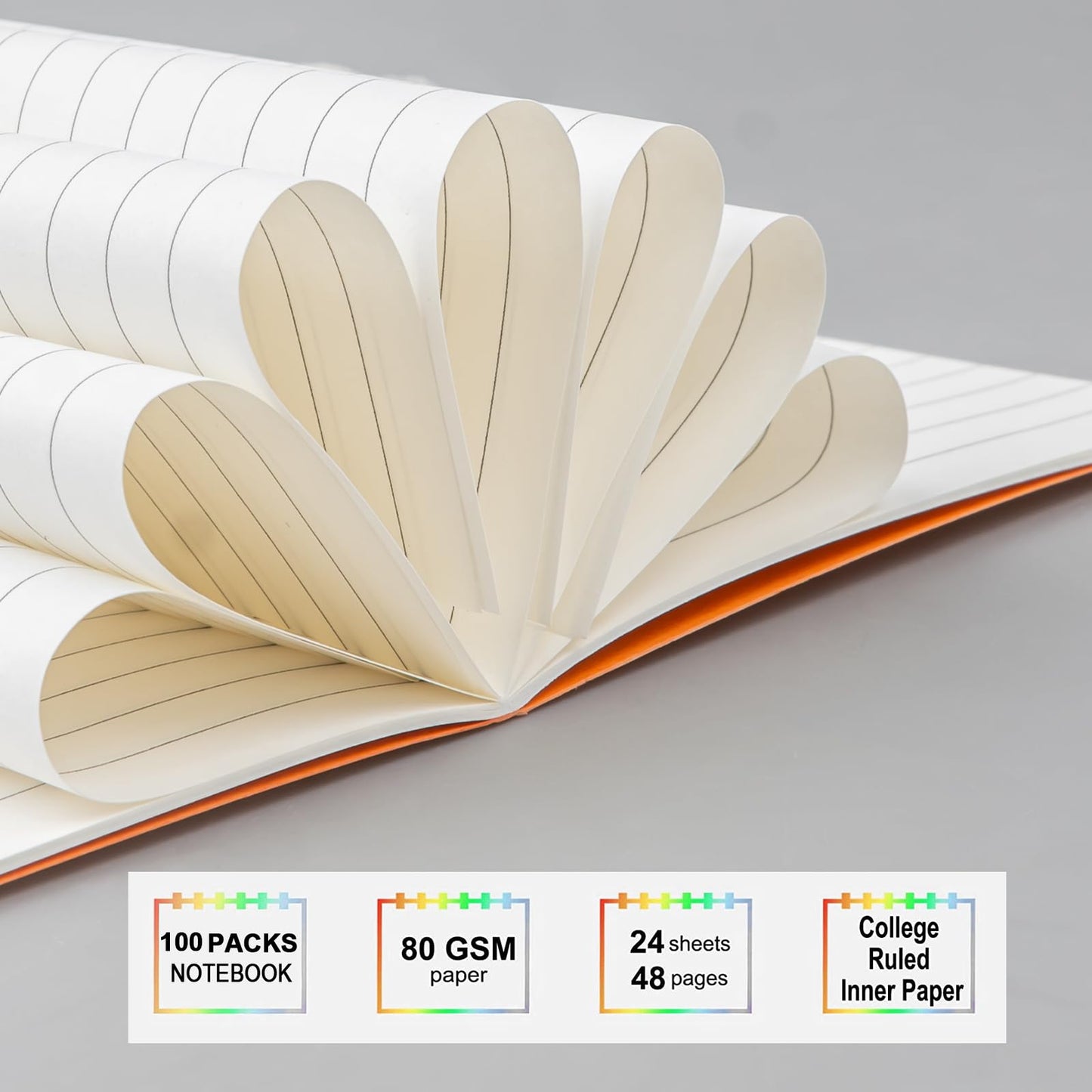 100 PCS Mini Notebooks Bulk, 3.5 x 5.5 Inch Small Pocket Notebook Colorful Cover Notebooks Mini Journal Memo Notepads for Office Supplies (25 Colors, 24 Sheets/ 48 Pages)