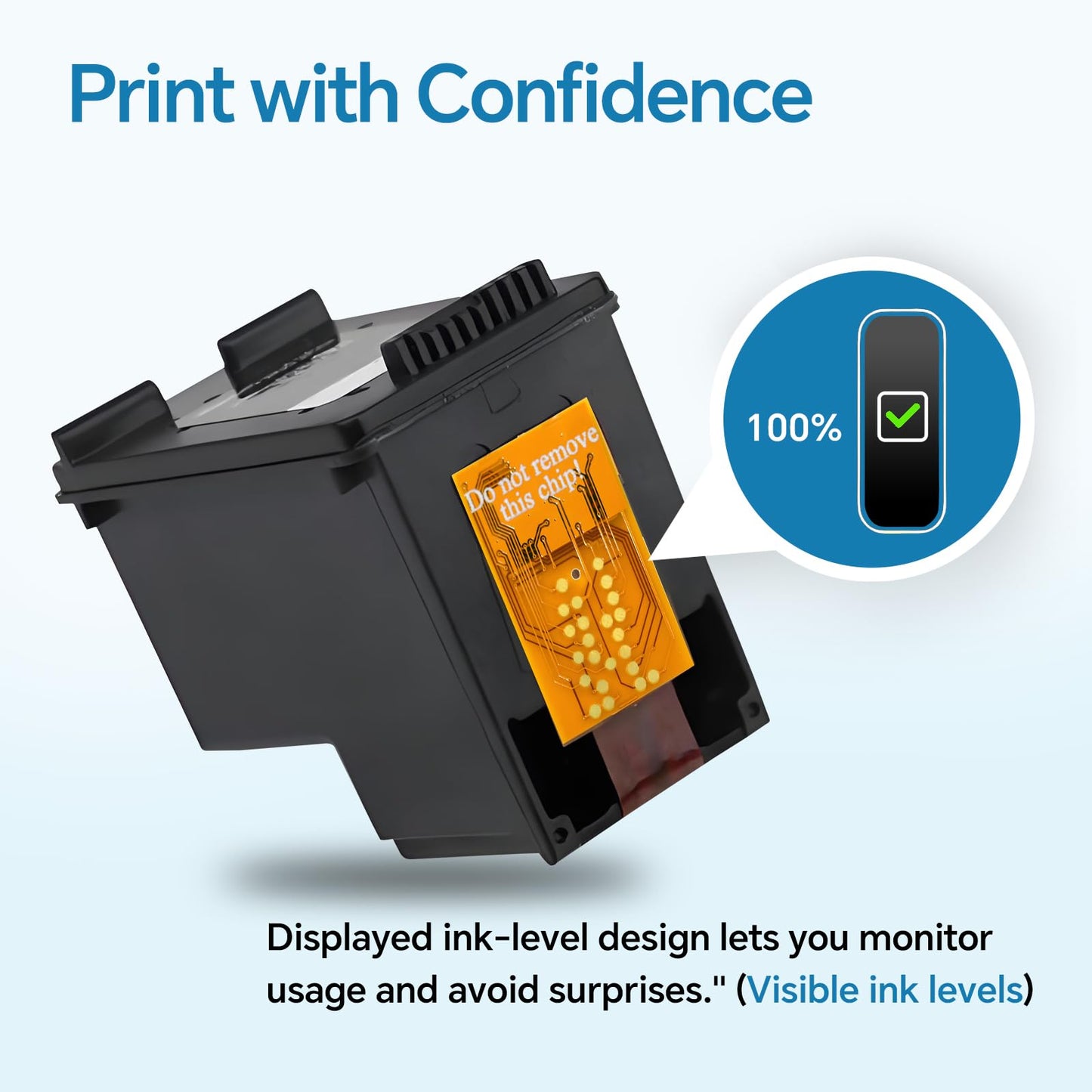 Printer Ink 65XL for HP 65 Ink Cartridges - 2 Pack 65XL Black and Colour High Yield Replacements for HP Ink 65 Compatible for HP Envy 5055 5052 5058 DeskJet 2652 2655 3755 3720 3722 3752 3758 Printers