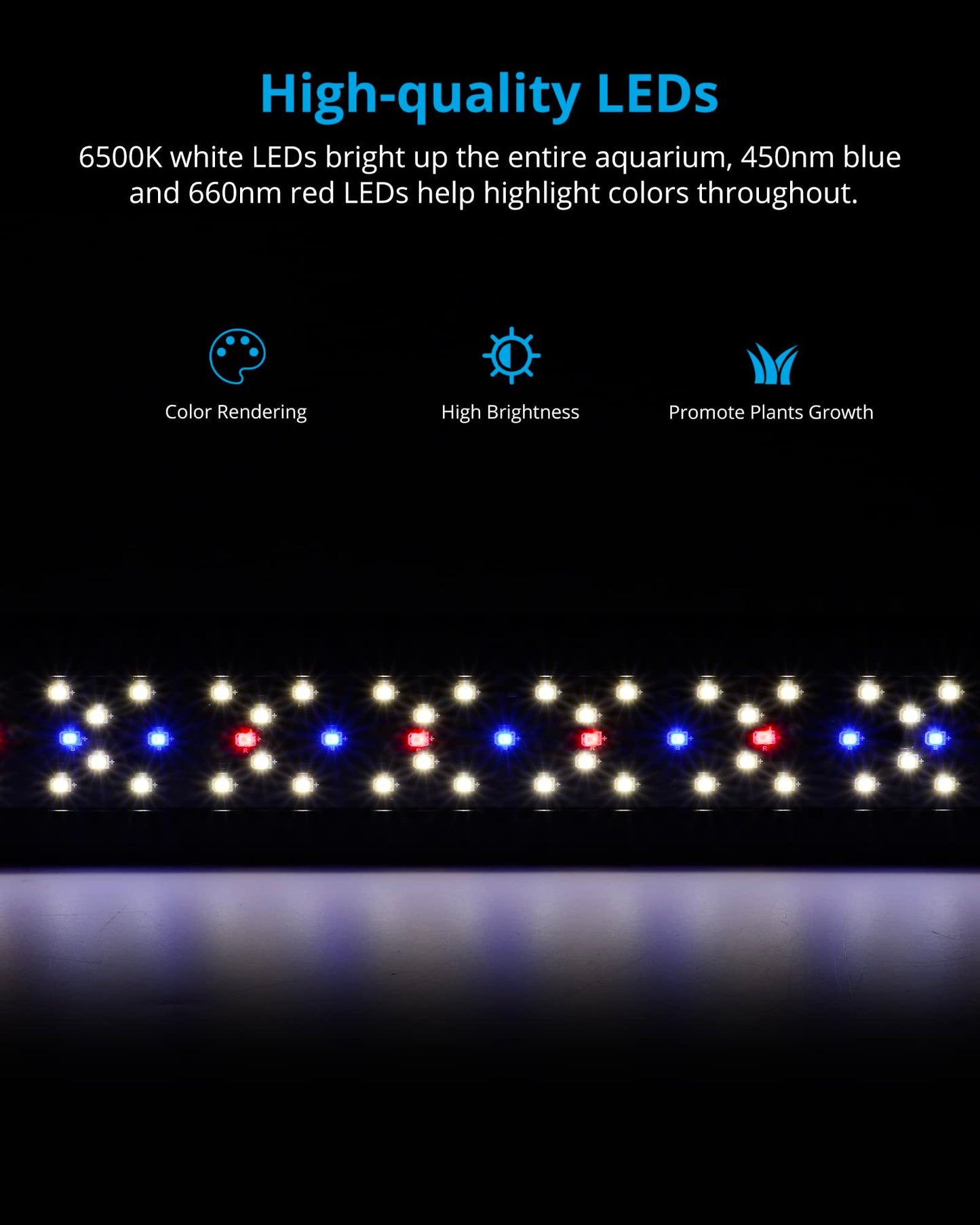 NICREW SkyLED Plus Aquarium Plant Light, Freshwater Fish Tank Light with Ramp Up and Dim Down, Spectrum Adjustable and Lighting Schedule Programmable with Controller, 12-18 Inches, 11 Watts