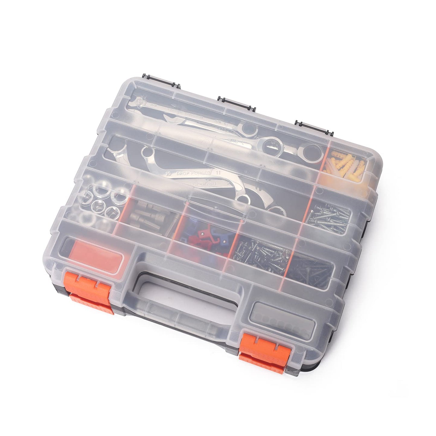 Mayouko Double Side Tools Organizer, Customizable Removable Plastic Dividers, Hardware Box Storage, Excellent for Screws,Nuts,Small Parts, 34-Compartment,2 PCS Set,12.6"L x 10.6"W x 3.2"H