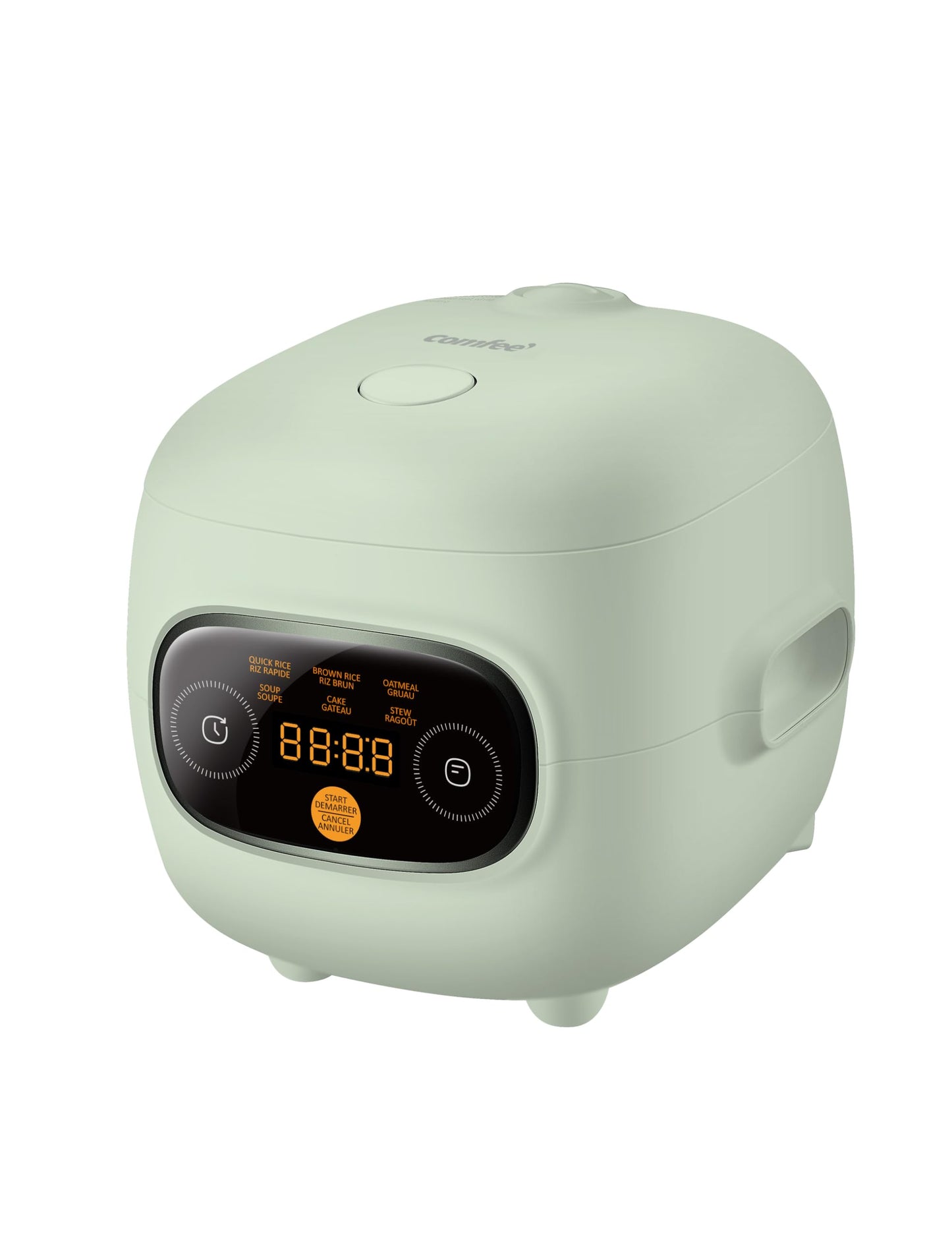 COMFEE' Mini Rice Cooker 4 Cups Cooked/2 Cups Uncooked, Portable Non-Stick rice maker, 24 hours Timer Delay, 6 Functions, Fast Cooker, Brown Rice, Oatmeal, Sage Green Color