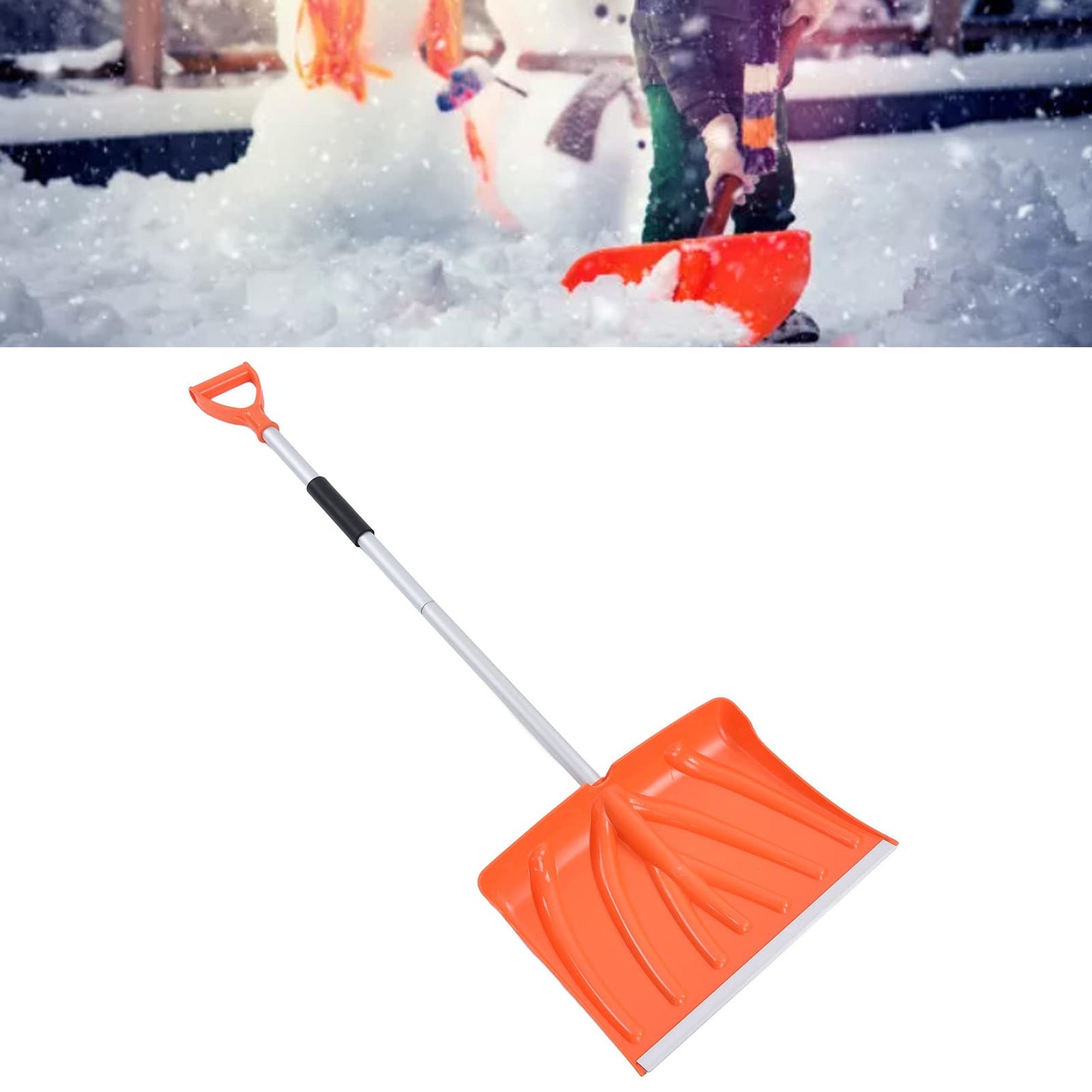 Snow Shovel, Metal Snow Shovel D Shaped Handle Detachable Assemblable Compact Practical Large Capacity Wearable Super Snow Scoop for for Sand