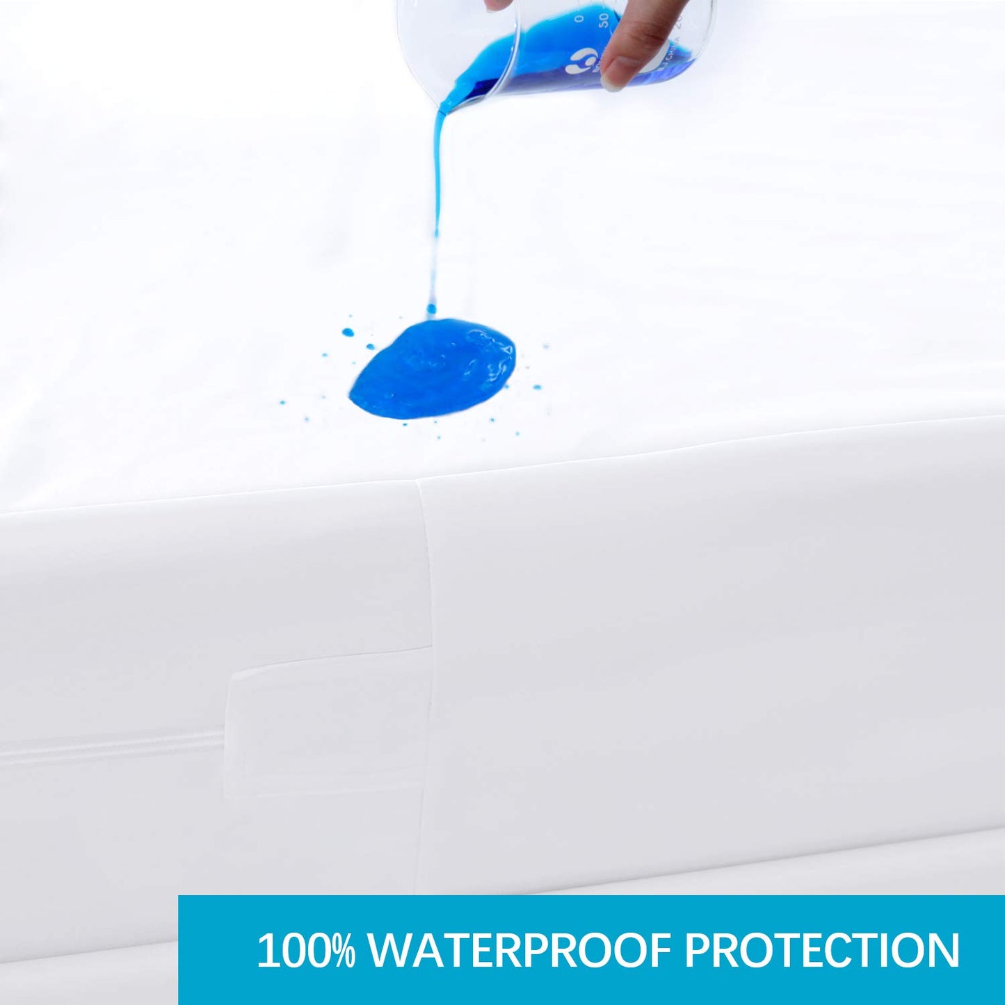 Biloban Zippered Mattress Encasement Full/Double, 100% Waterproof Mattress Protector, Premium Hypoallergenic Full Six-Sided Mattress Cover Fits 8-10 Inches Deep(54" x 75"), Breathable and Absorbent
