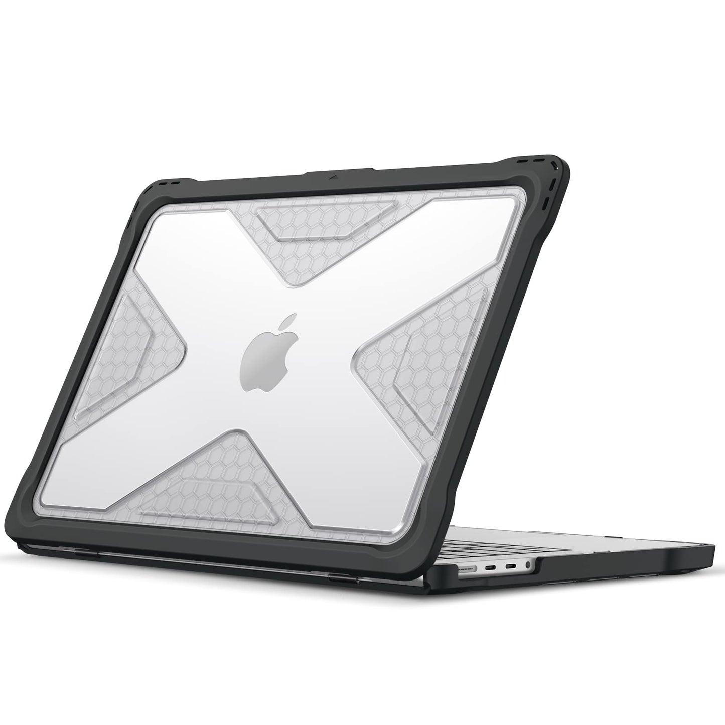 Fintie Case for MacBook Pro 14 Inch A3426 A3427 A3434 A3401 A3185 A3112 A2992 A2918 A2779 A2442 with M5 M4 M3 M2 M1 Chip (2021-2026) - Heavy Duty Rugged Hard Shell Cover, Clear