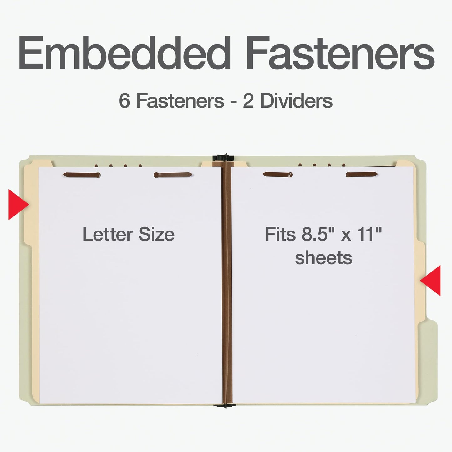 Pendaflex File Folders, Pressboard Classification, 6 Fasteners, Letter Size, Light Green, 3" Expansion, Durable 25 pt. Pressboard, 10/Box, Ideal for Organizing Multiple Projects