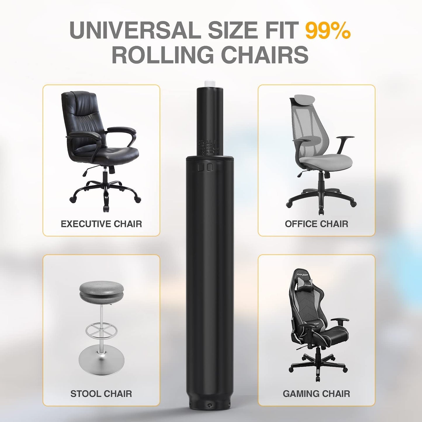 Office Chair Cylinder Replacement,Heavy-Duty Gas Lift Cylinder Fits Most Chairs,Highest End Class 4 Hydraulic Pneumatic Piston, Universal Size