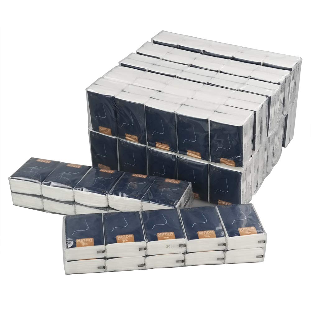 HOMMP 4-ply Pocket Packs Soft Facial Tissues, 120-Pack