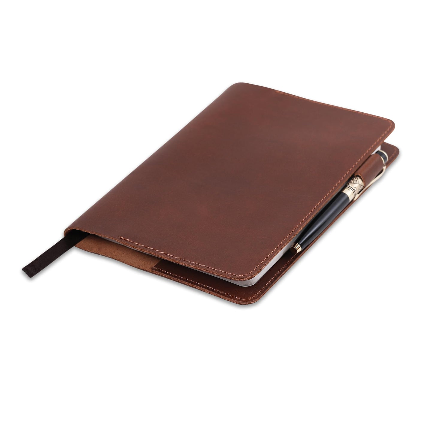 CestAntiQ, A5 Leather Journal Cover, Refillable Journal Cover for Large Moleskine and LEUCHTTURM1917 Medium A5, Leather Handmade Notebook Cover, 9 x 6 Inches Leather Bound Journal (Tan)