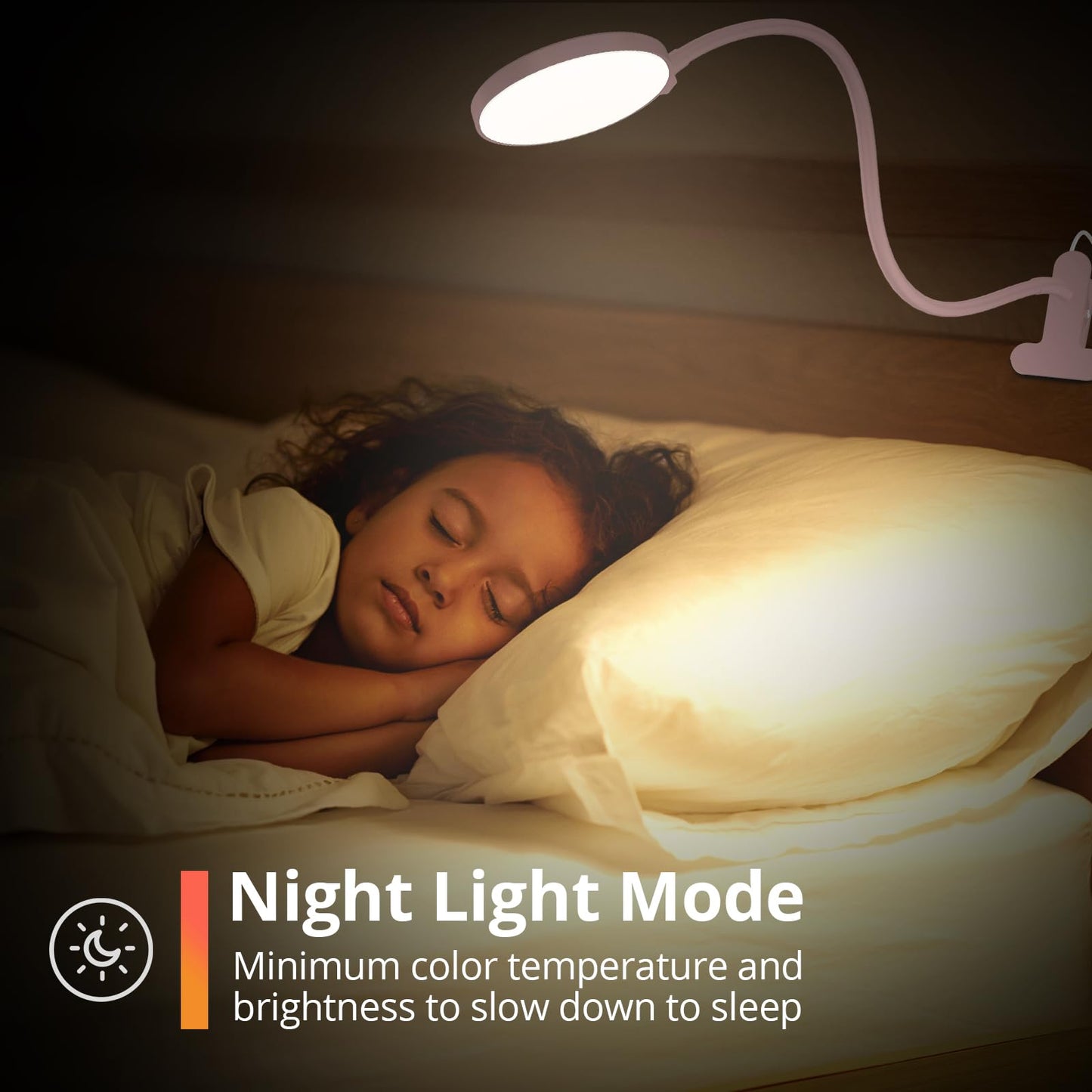 Reading Light with Remote, LED Desk Lamp Clip on [1H Timer & Nightlight] RA>95 Dimmable Silicone Flexible Arm, USB Reading Lamp Clamp for Table - 4.7'' (Adapter Included) -Pink