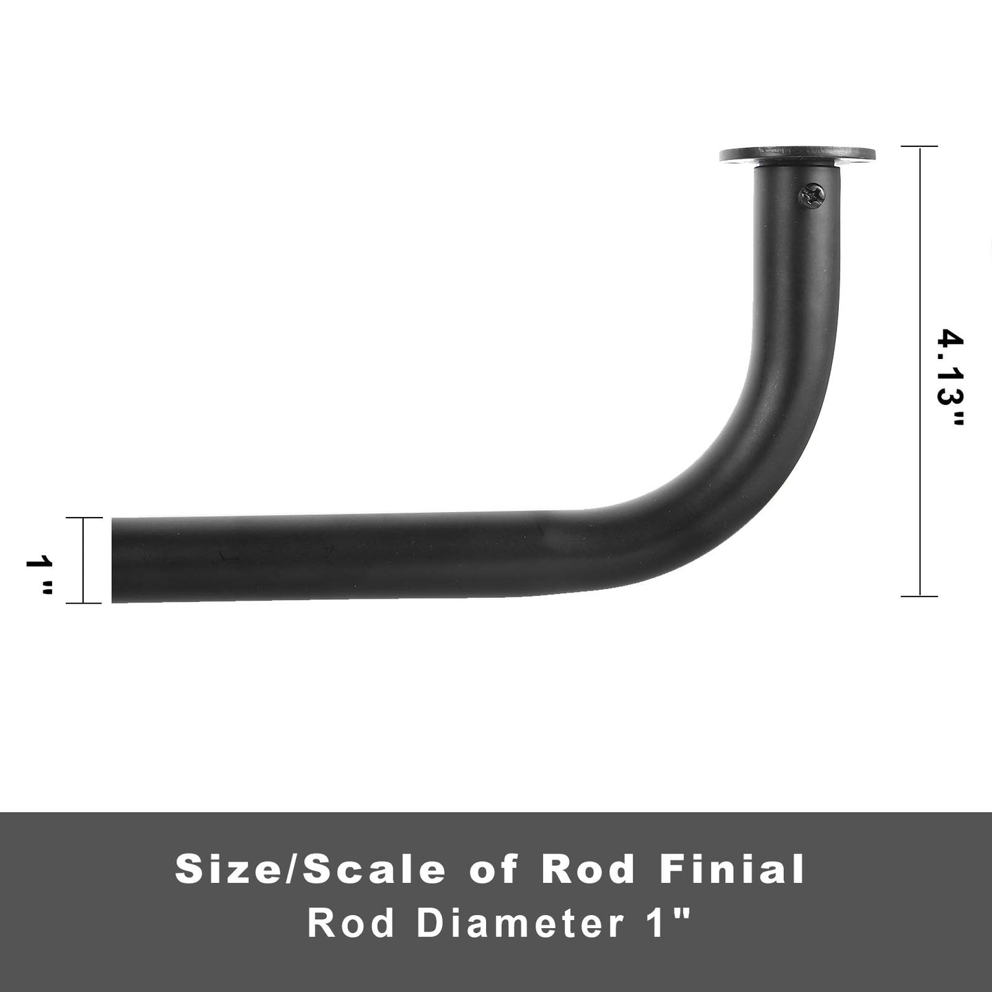 TiMi Wrap Around Window Curtain Rod Room Darking 1 Inch Adjustable Single Curtain Rods Classic, 48 to 84 Inch telescoping Drapery Rod, Black