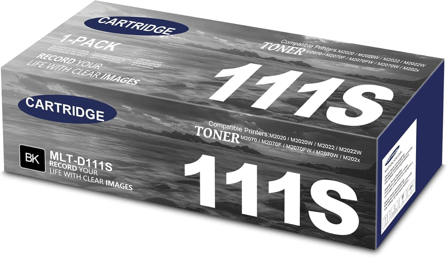 MLT-D111S Toner Cartridge Replacement for Samsung 111S MLTD111L Toner for Xpress SL-M2020W SL-M2070FW SL-M2070W M2020 M2024W M2026W M2070 Laser Printer (Black, 1-Pack)