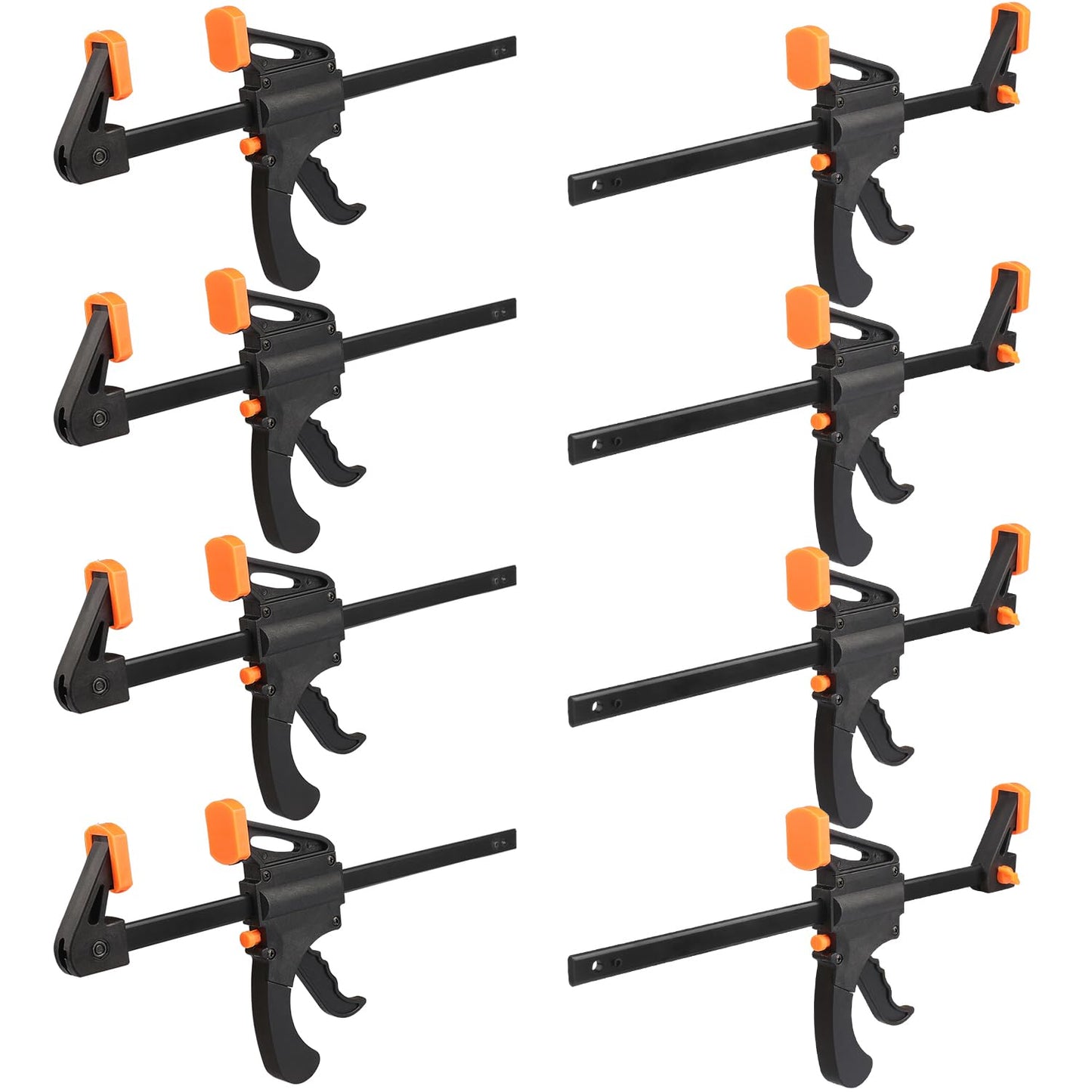 8 Pack 10 Inch F Bar Clamp, Medium Duty 300lbs One Handed Clamps/Spreader, Bar Clamps for Woodworking, Crafting, by GENHAKON