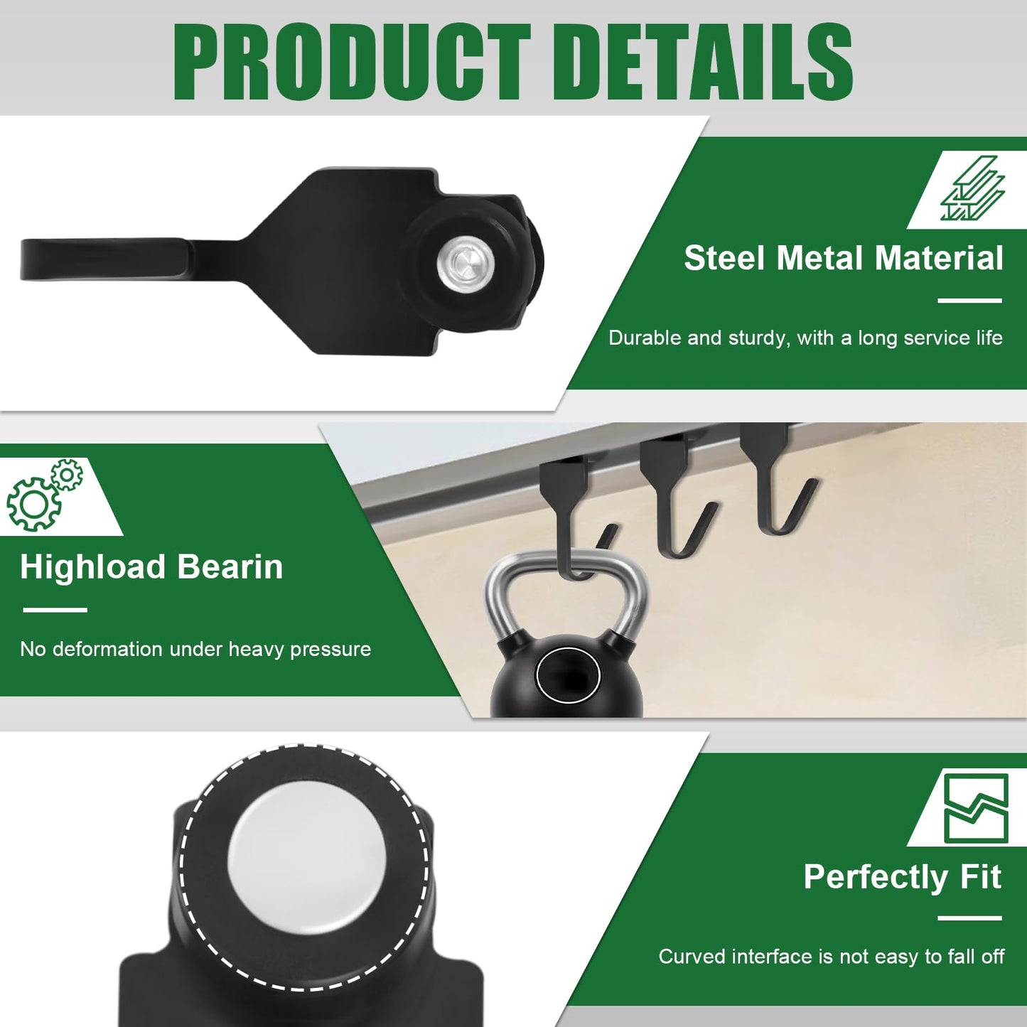 36Pcs Steel Slide Gazebo Hooks with Wheels for Gazebo's Curtains & Mosquito Netting, Gazebo Curtain Hooks for Rails and Tracks of Gazebo