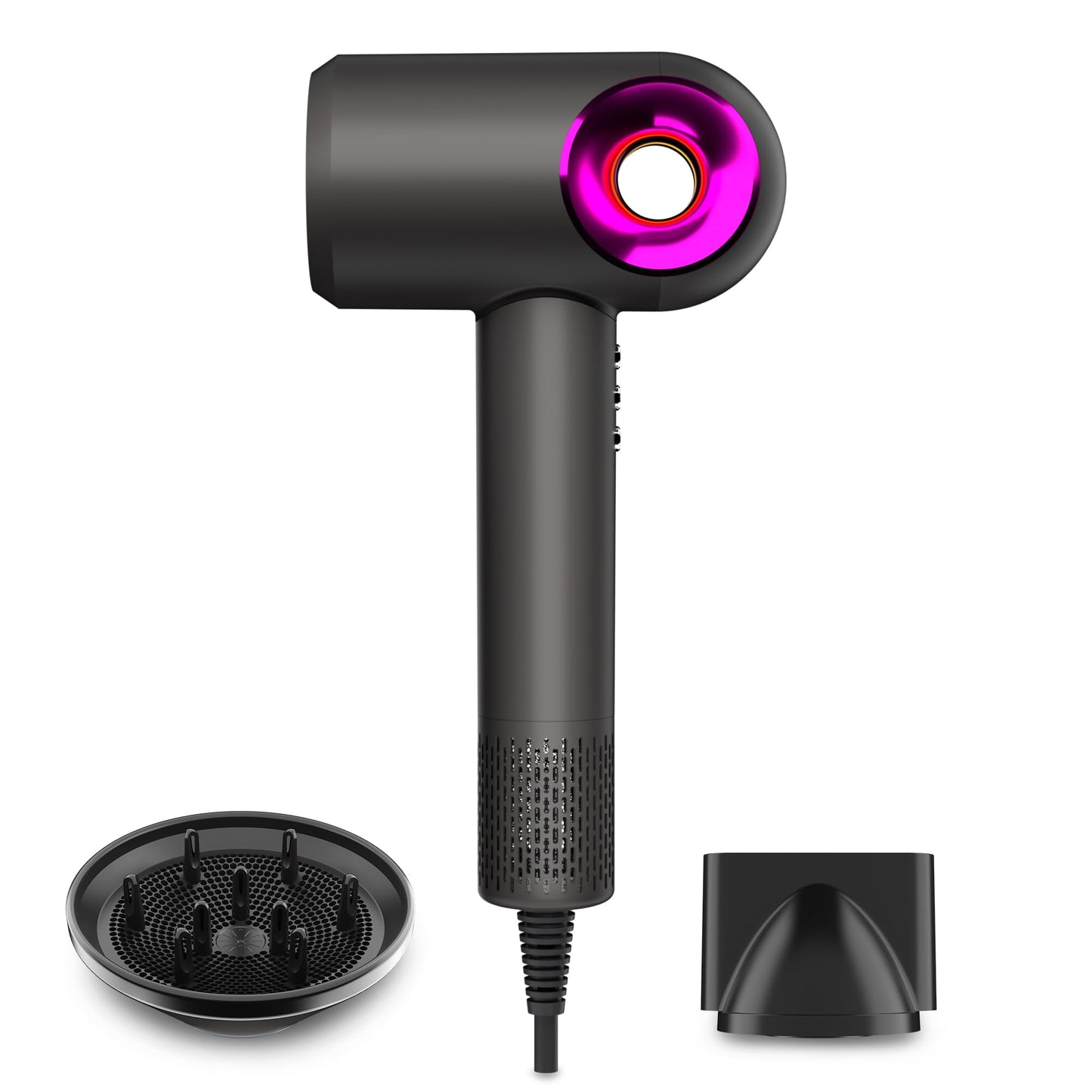Vatsekui Hair Dryer, 16000 RPM Brushless Motor, Negative Ionic Blow Dryer for Fast Drying, Low Noise Thermo-Control Hair-Dryer-with-Diffuser and Nozzle (Pastel purple)