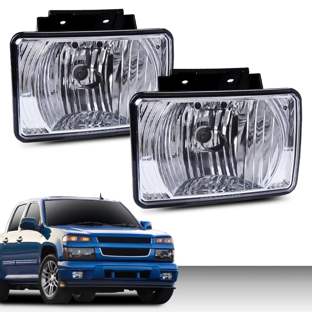 PIT66 Front Bumper Fog Lights Compatible with 2003-2006 Chevy Silverado 1500 2500 3500/2007 Classic /2002-2006 Avalanche Without Body Cladding Replace Driving Lamps Assembly