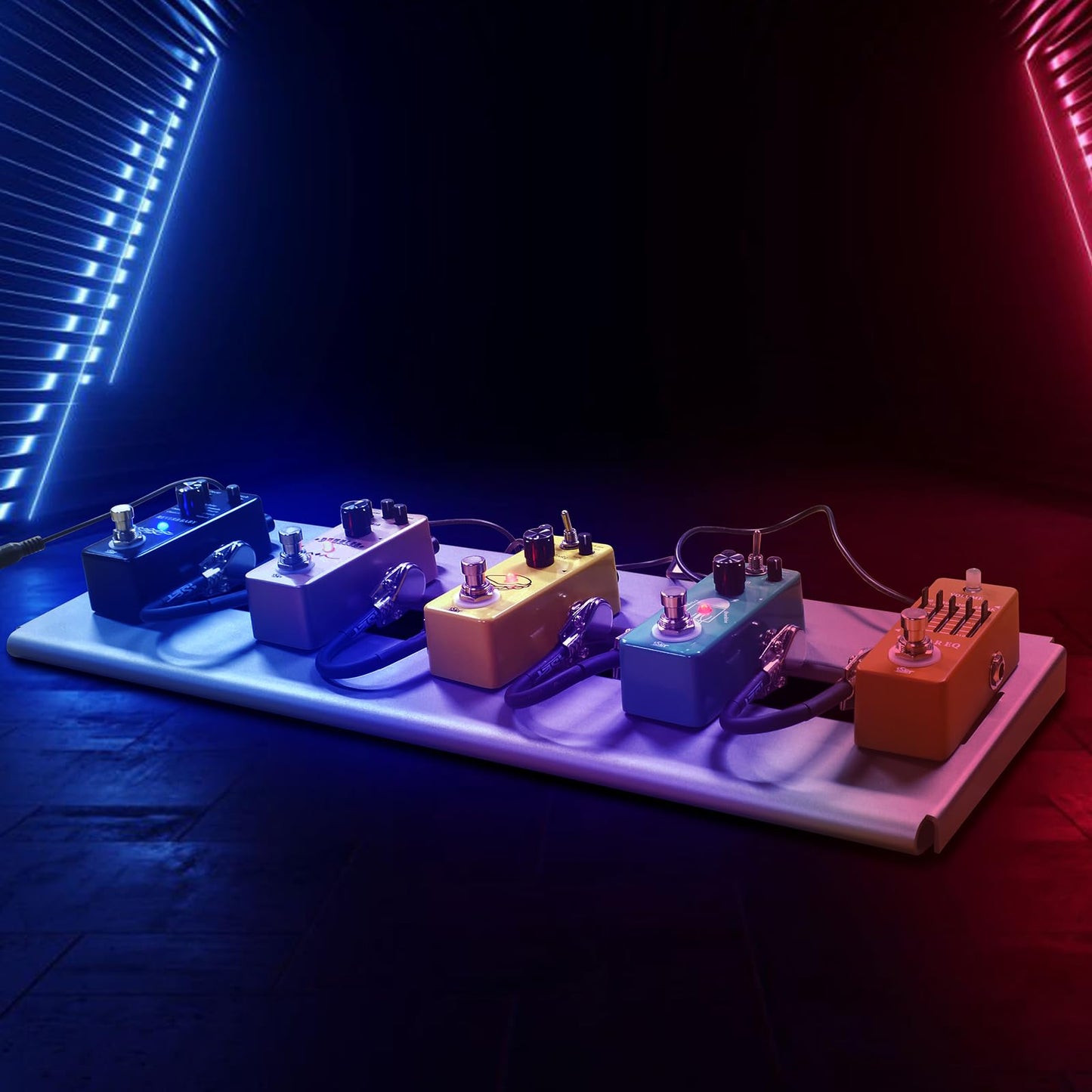 ISET Aluminum Pedal Board Super Light 1.23lb Effect Pedalboard Size 15" x 6.7" with Carry Bag