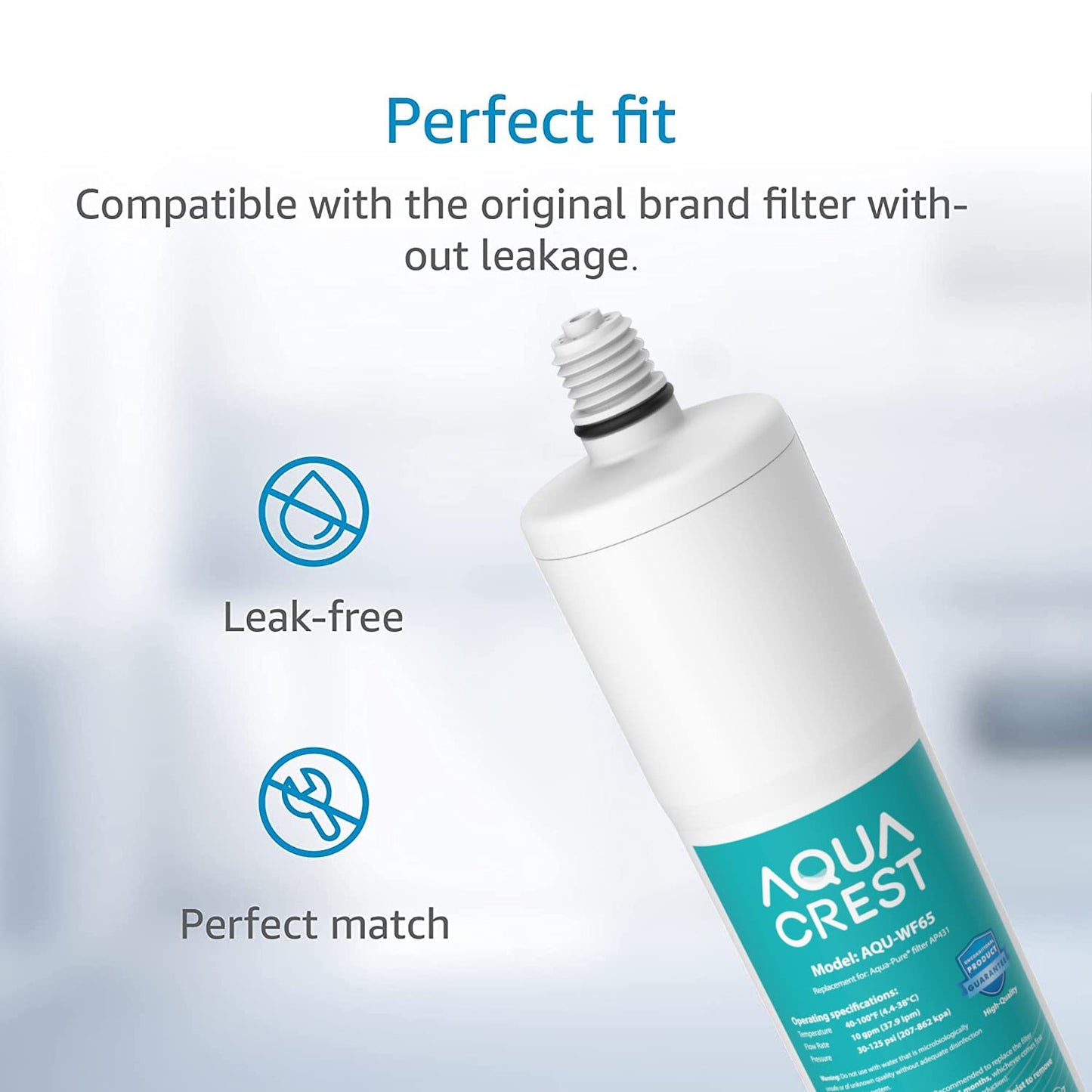 AQUACREST AP431 Replacement Filter Cartridge, Replacement for AP431 Hot Water Scale Inhibition Filter for AP430SS (Pack of 3)