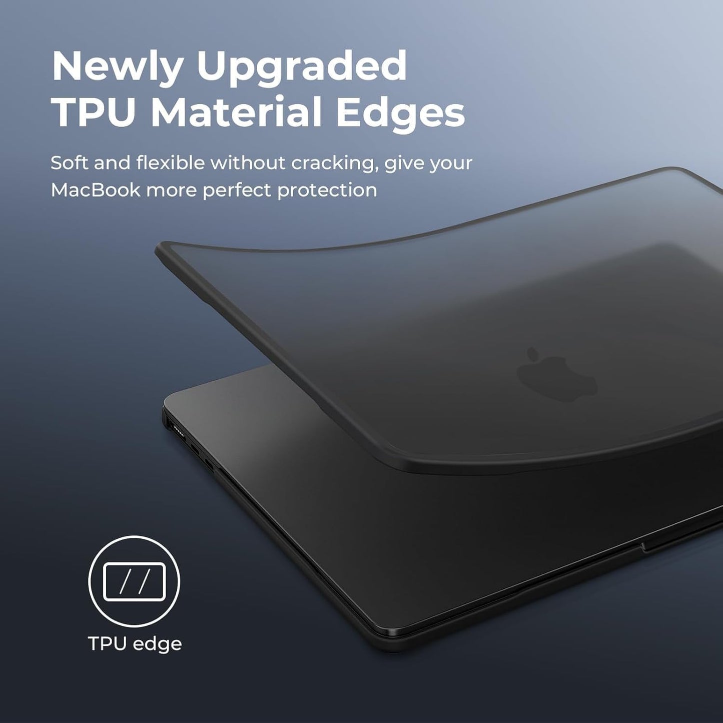 BlueSwan Compatible with MacBook Pro 16 inch Anti-Cracking Hard Shell Case, M4 M3 M2 M1 2025 2024-2021 Pro/Max A3403 A3186 A2991 A2780 A2485, Anti-Fingerprint Soft TPU Bumper, Frosted Black