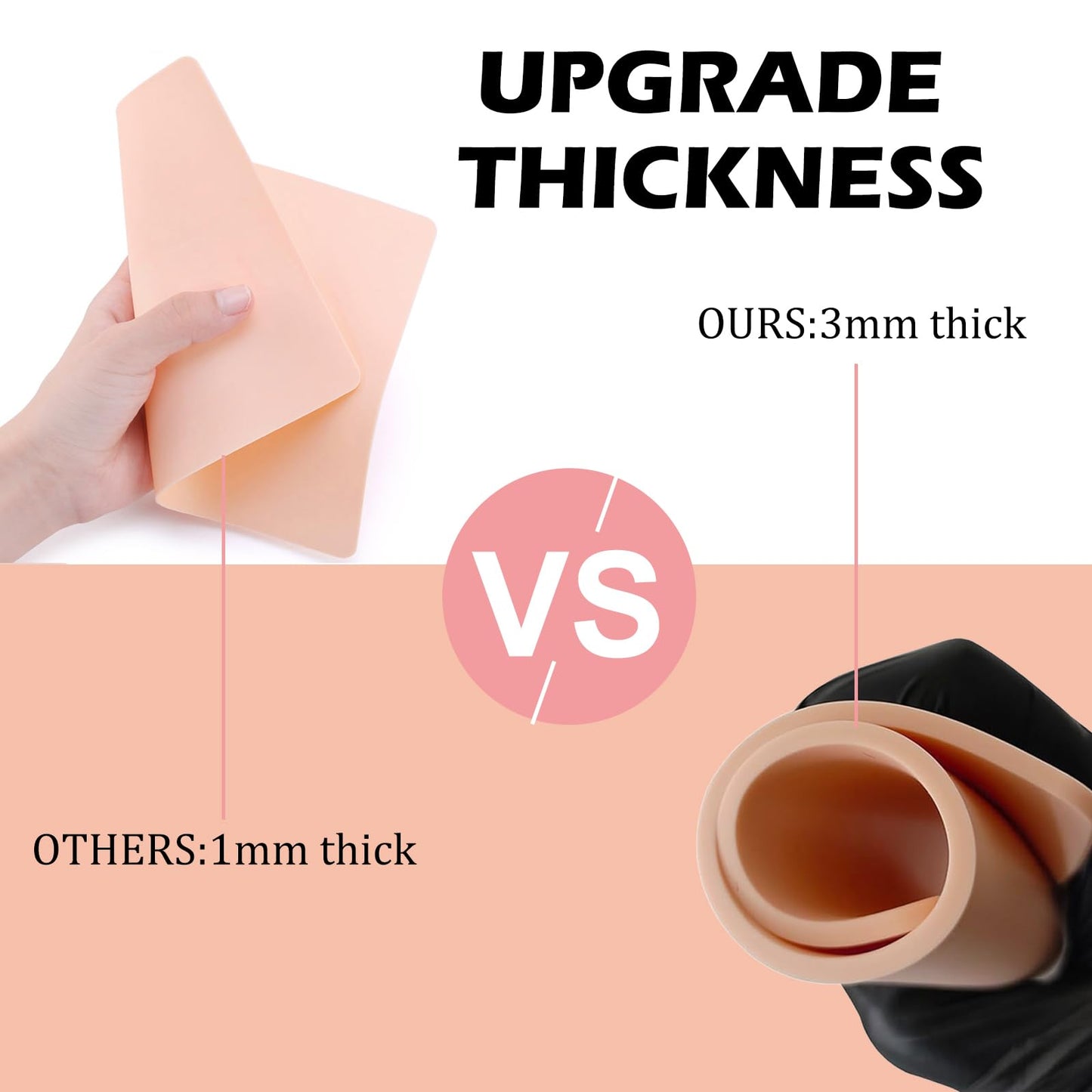 30Pcs Tattoo Skin 3MM with Transfer Paper Kit- Urknall 10pcs Fake Skin with 20pcs Stencil Paper Blank Tattoo Practice Skin Double Sides Fake Skin for Tattoo Beginners and Artists Tattoo Supplies