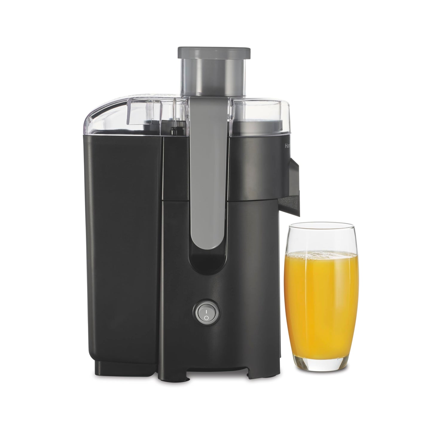 Hamilton Beach HealthSmart Juice Extractor, 2.4” Feed Chute for Fruits and Veggies, Easy Clean dishwasher safe parts, BPA Free, 400W Centrifugal power, Black& Gray (67502)