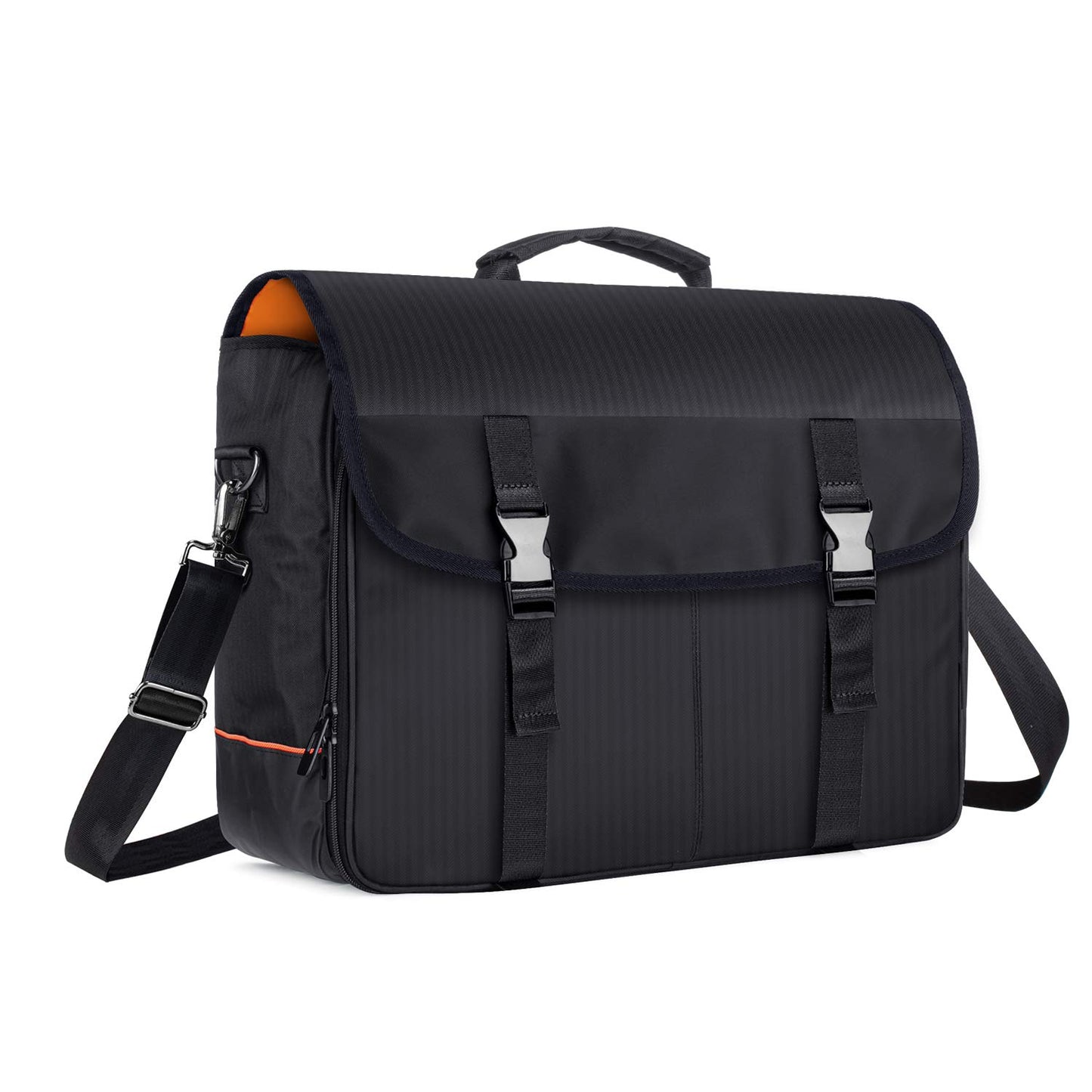 CURMIO Bartender Kit Travel Bag with Padded Compartments for Wine Bottles, Empty Messenger Bag for Bar Kit Set, Perfect for Home Indoor Outdoor Patio Party, Patent Pending, Black