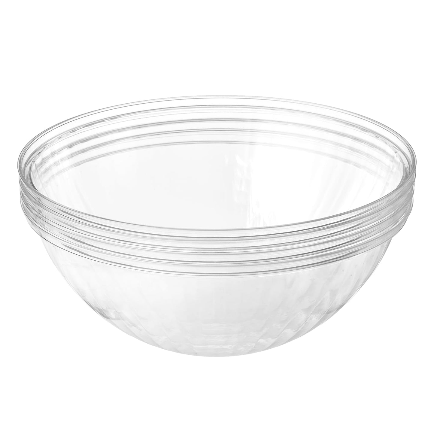 Clear Plastic Serving Bowls for Parties | 150 Oz. 4 Pack | Round Disposable Serving Bowls | Clear Chip Bowls | Party Snack Bowls | Plastic Candy Dish | Salad Serving Containers | Large Candy Bowls