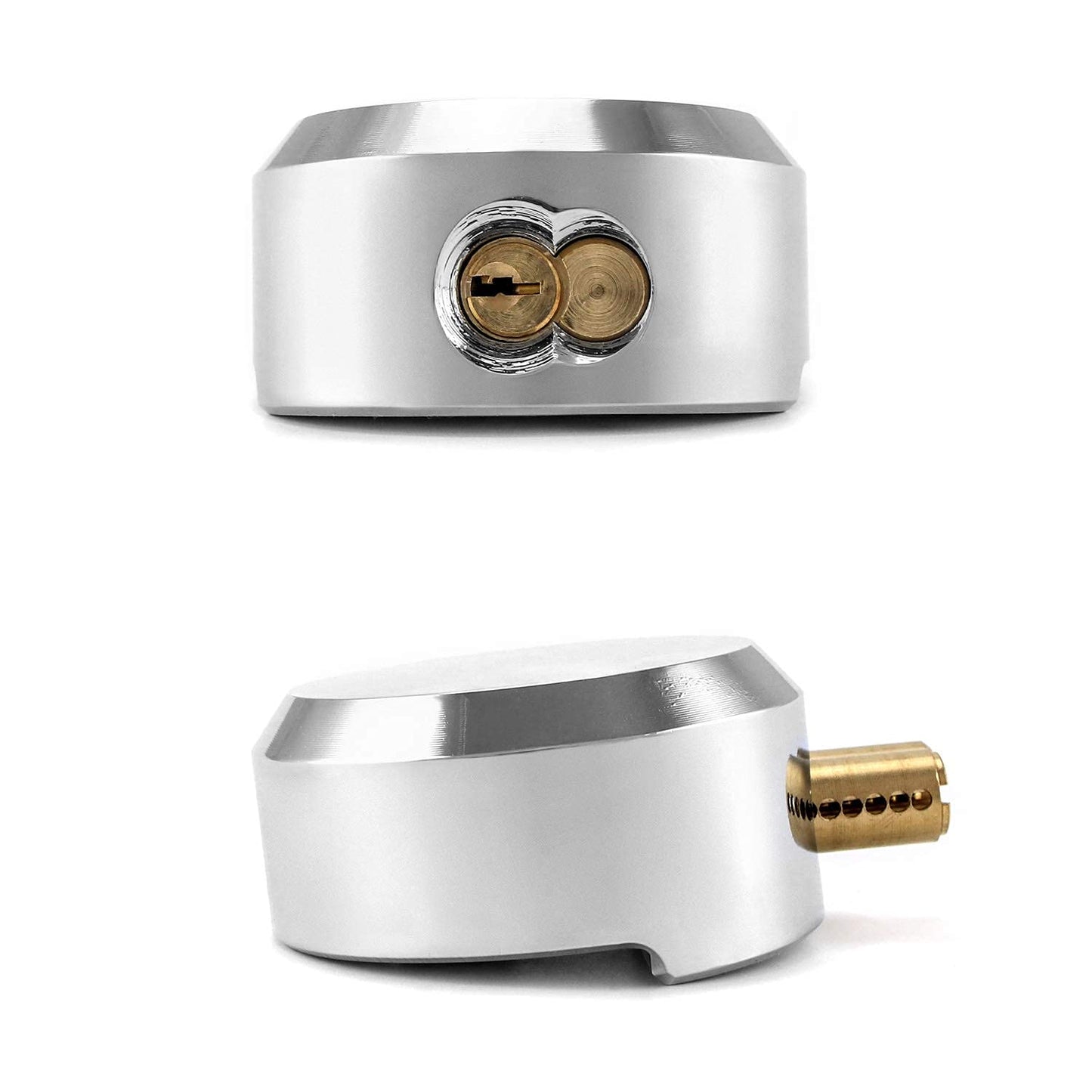QWORK Hockey Puck Lock, 2-7/8" Trailer Door Lock, Keyed Differently, 2 Pieces