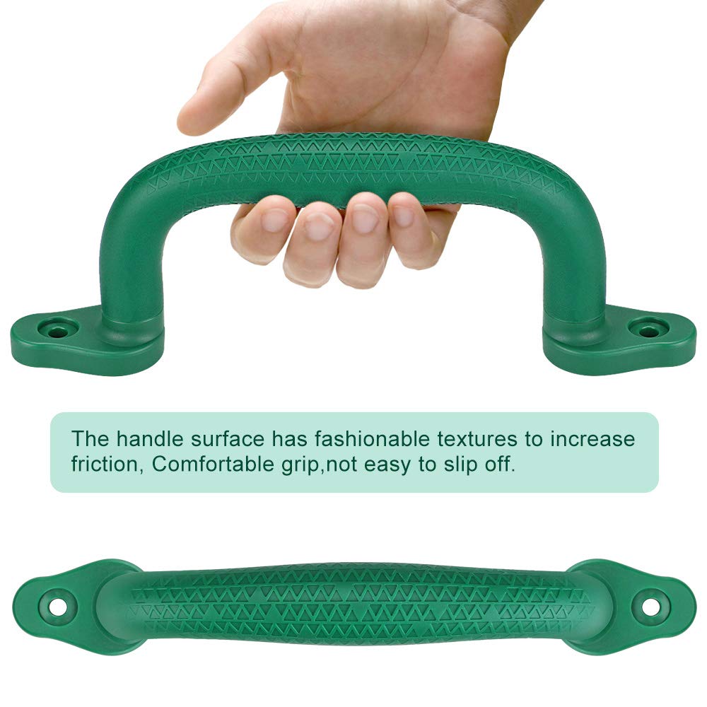 Dolibest 4 x Climbing Handles, 18 cm Child Safety Hand Grips for Climbing Walls/Play House/Playground/Bunk Bed, Indoor/Outdoor Green