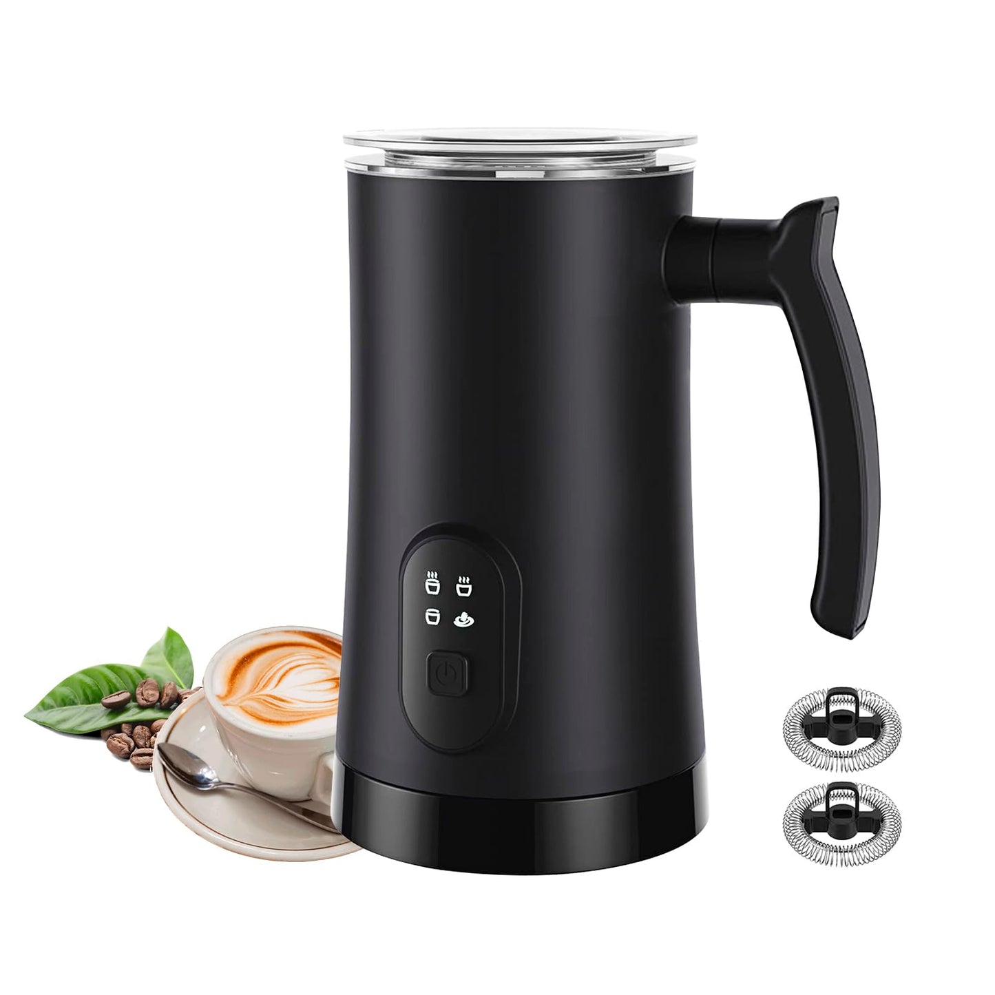 Liksiy Milk Frother, 4-in-1 Milk Frother and Steamer, Auto Shut-Off Coffee Frother with Hot & Cold Foam, Quiet Design Frother Machine for Latte, Cappuccino and Macchiato