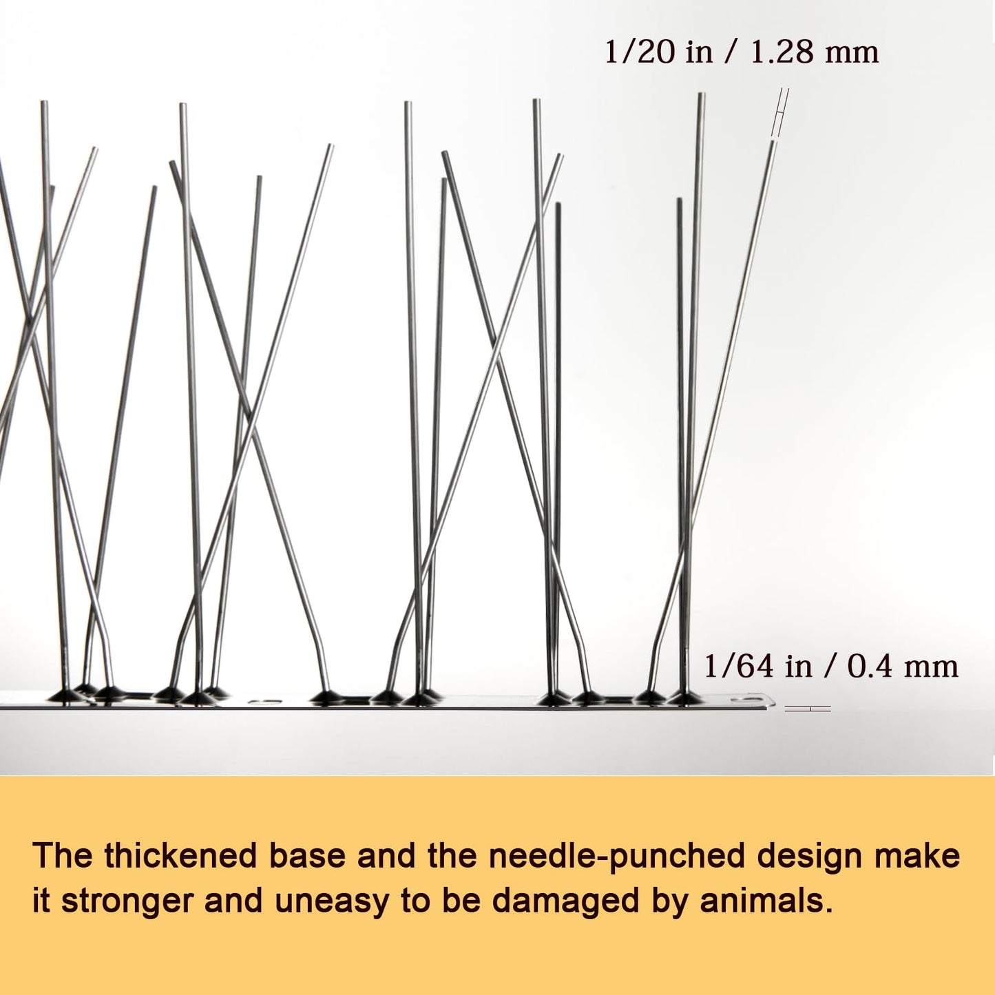 OFFO Bird Spikes Pre-Assembled Cover 24 Feet/7.3 Meters for Pigeons Small Birds, Durable Spikes with Stainless Steel, Bird Spikes for Fence Roof Mailbox Window