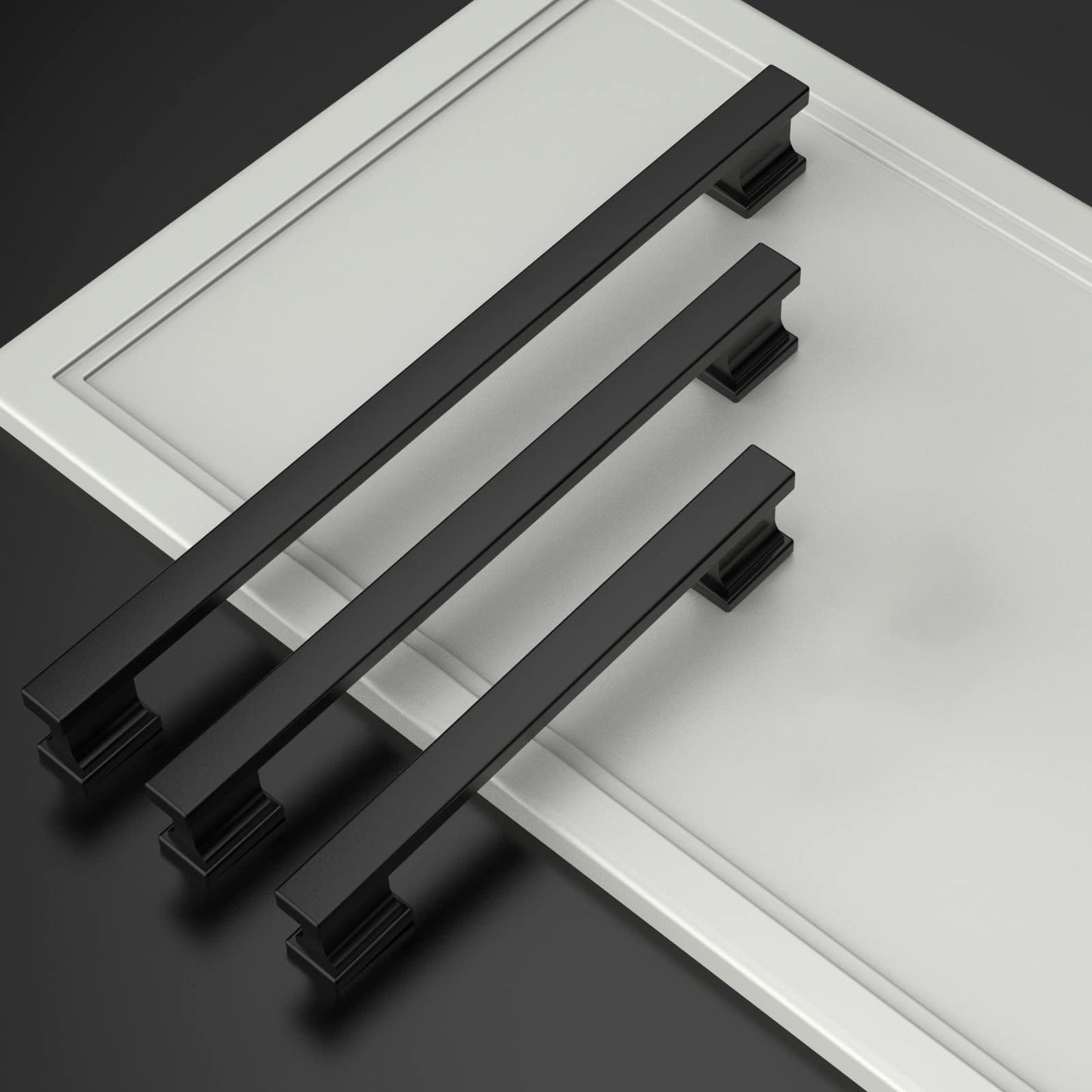 Coinkoly 10 Pack 3-3/4 Inch(96mm) Hole Center Kitchen Cabinet Handle Cabinet Pulls Matte Black Kitchen Drawer Pulls Finish 4-3/4" Hardware Dresser Handles Bathroom Cabinets Handles