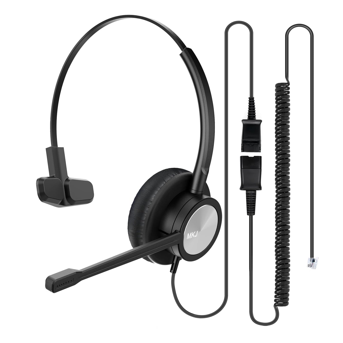 MKJ Phone Headset with Microphone, Noise Cancelling Wired VoIP Headphone for Call Center, Office Headset with RJ9 Jack for Cis co Phone 7841 7861 7942G 7961G 7962G 7971G 7975G 8841 9951 9971