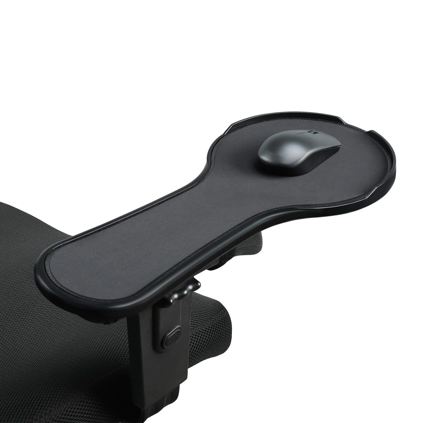 YuPinDiZu Ergonomic Adjustable Arm Rest Mouse pad for Chair, Mouse Extension Platform Tray with Mouse Baffle to Prevent Falling, Attaches to Chair, Black (Black（YYLL8326）)