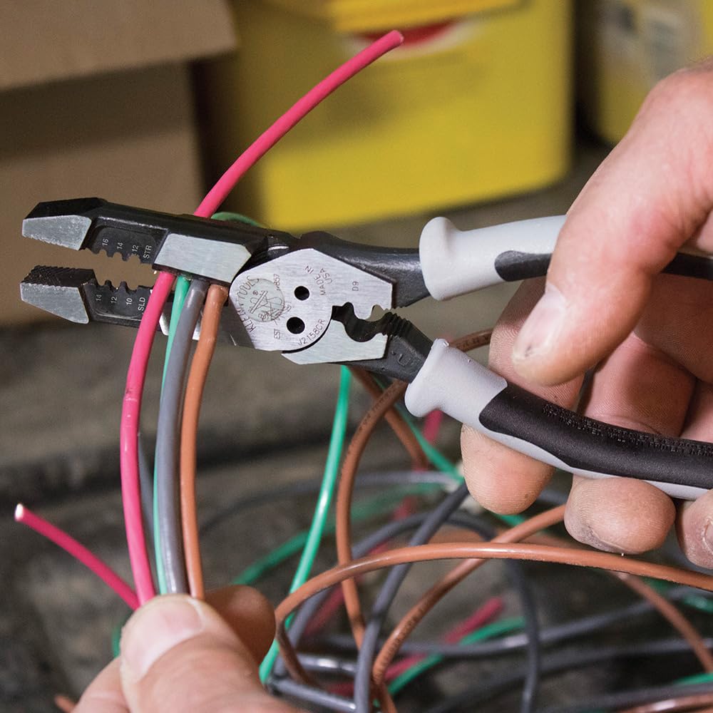 Pliers, Hybrid Multi Purpose Tool with Crimper, Bolt Shearing Holes & Stripper Klein Tools J215-8CR