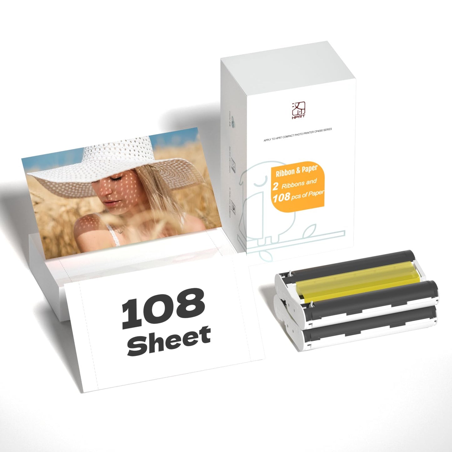 CP4100/CP4000L 4X6 Photo Printer Paper 108 Sheets and 2 Ribbons, for HPRT iDPRT CP4100/CP4000L Phone WiFi Instant Color Picture Sublimation Printer Papel Fotográfico para Impresora Photo Paper