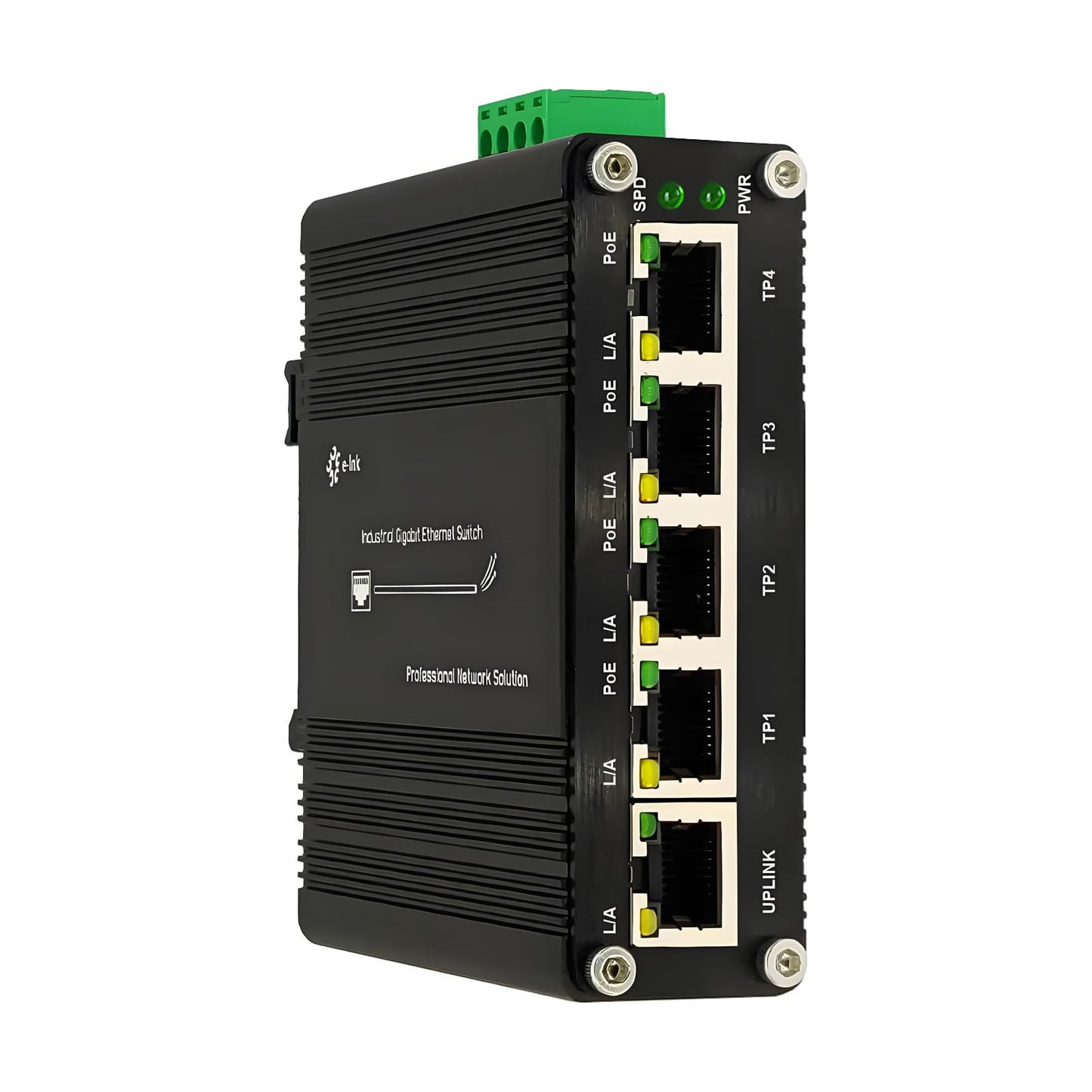 Industrial Passive 24V 5 Ports PoE Switch Gigabit RJ45 Din Rail 10/100/1000Mbps Ethernet Switch Unmaneged Switch PoE Switch 12-24V Input 24V Output Passive Switch