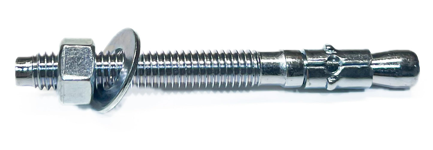 MIGHTY FASTENERS Zinc-Plated Steel Wedge Anchors, 3/4" X 8-1/2" - Heavy-Duty Mounting Bolts for Concrete, 10 Pack