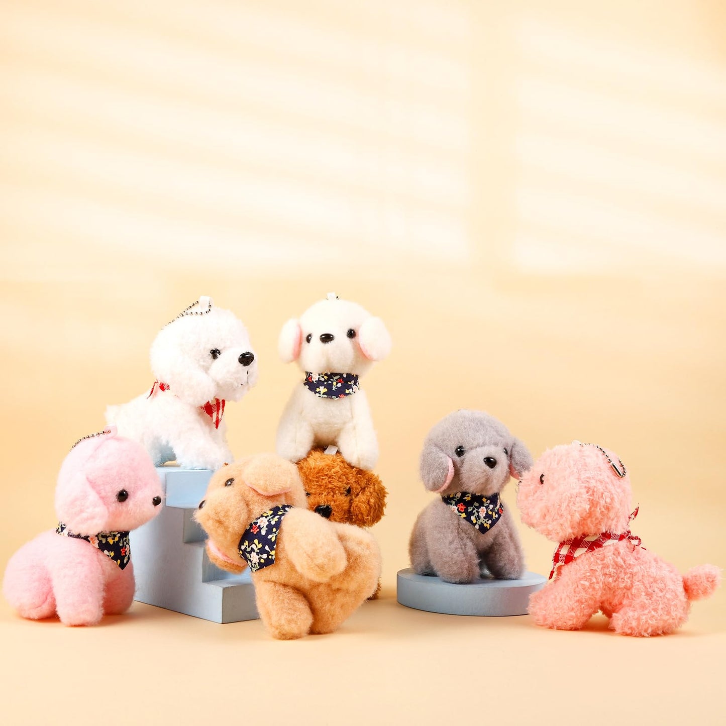Niceup 24PCS Adopt Puppy Party Favors Bulk Mini Dog Paw Stuffed Animals Adoption Class Pet Puppy Toys Doll for Party Bag Christmas Valentine's Day Goodie Bag Stuffer Gift Fillers