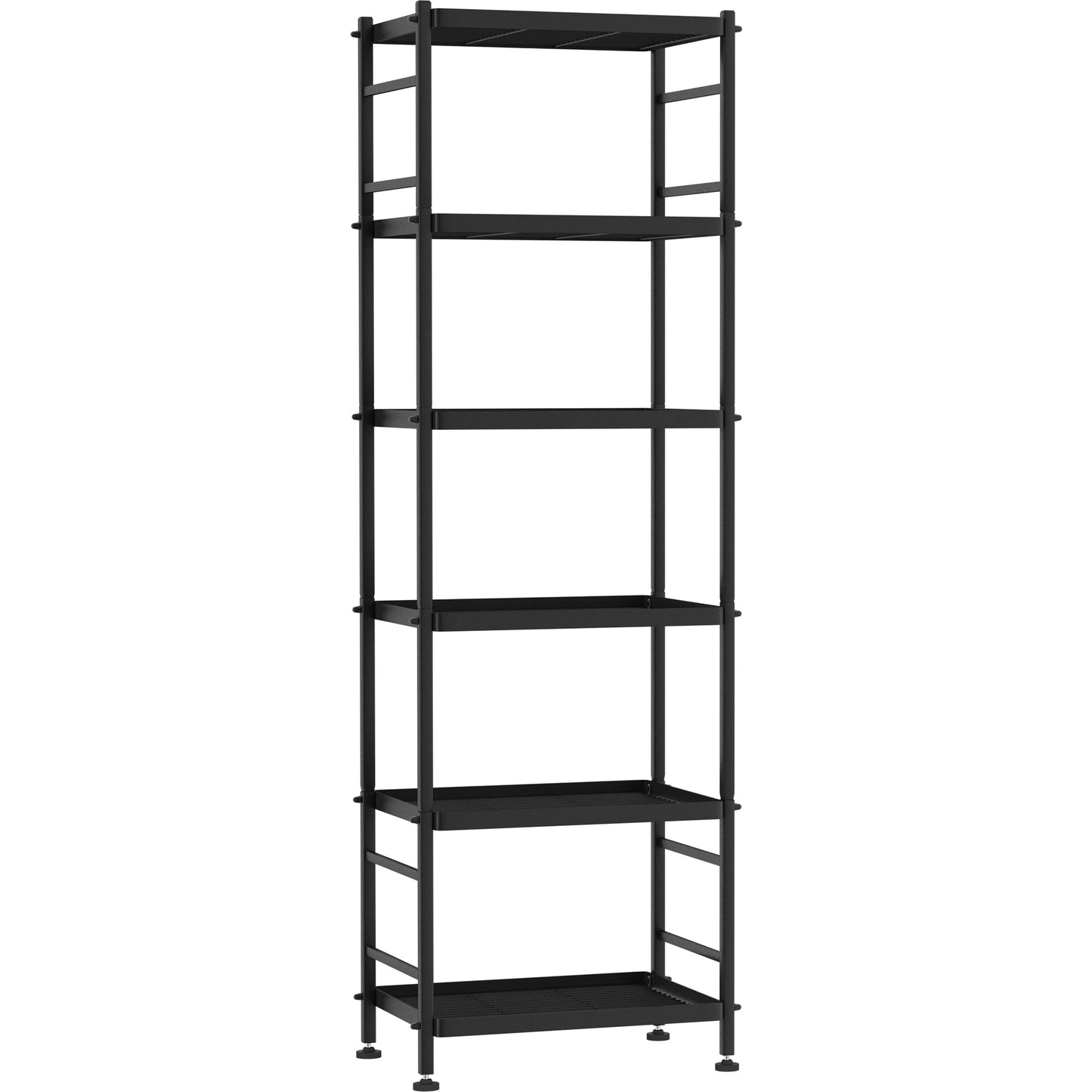 6 Tier Wire Shelving Metal Storage Rack Shelves, Standing Storage Shelf Units for Laundry Bathroom Kitchen Pantry Closet(Black)