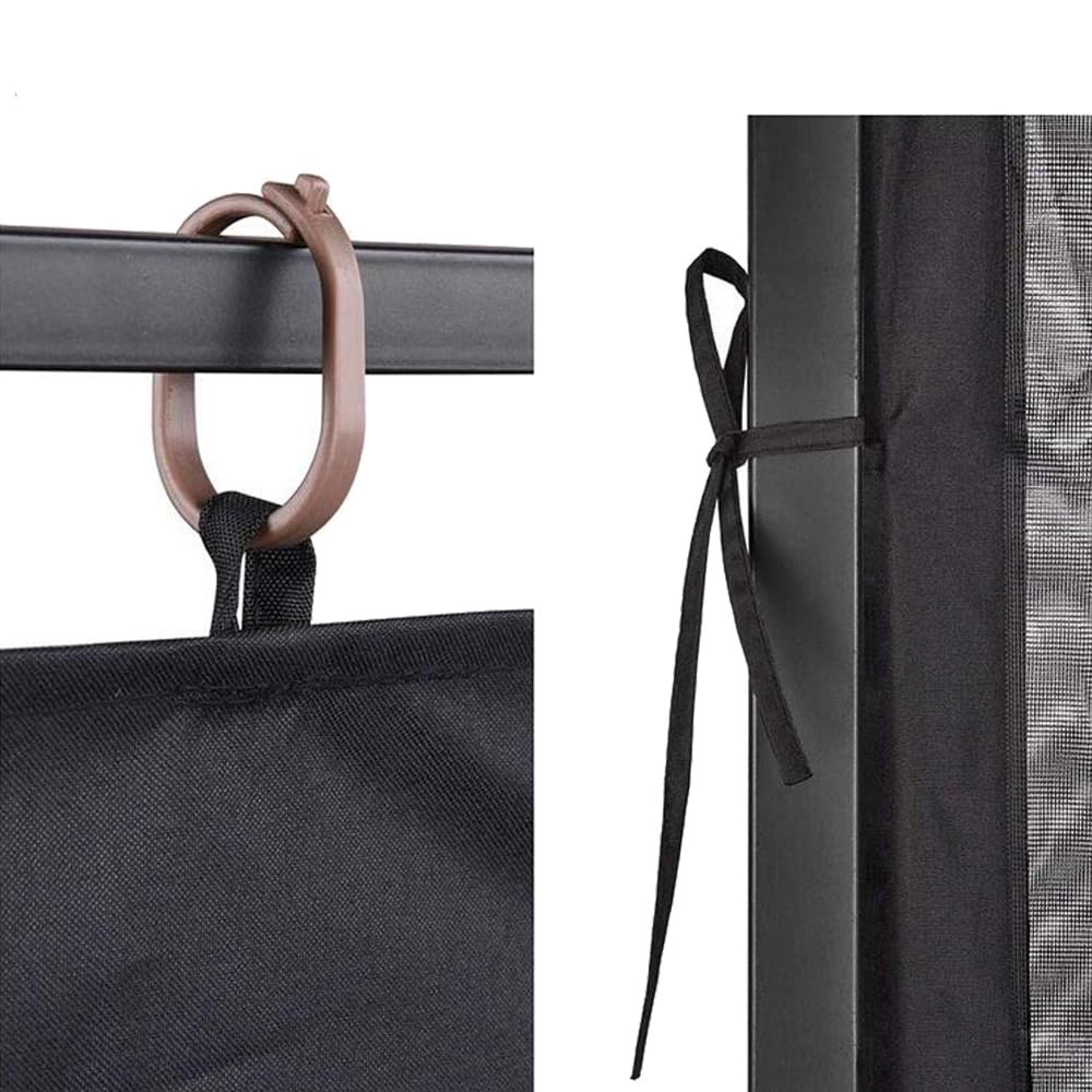 10 x 10 ft Gazebo Mosquito Netting Canopy Mosquito Netting, Universal Replacement Mosquito Screen Walls Picnic Canopy Outdoor Sun Shade with Zippers