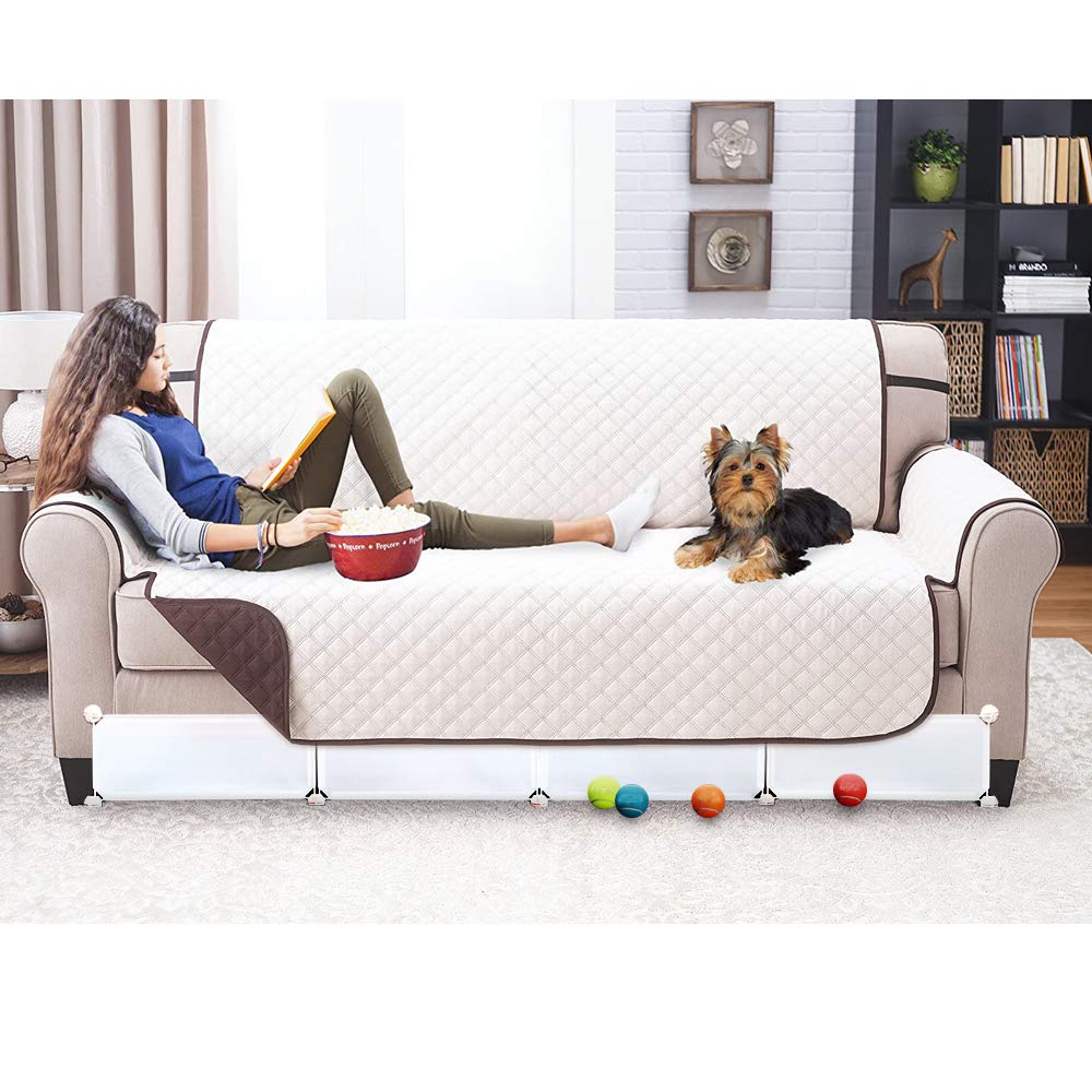 QIYIHOME Under Bed Blocker for Pets, Gap Bumper, Keeps Dirt and Dust Away, Easy to Install, Total 11.8" Height 83" Length, White